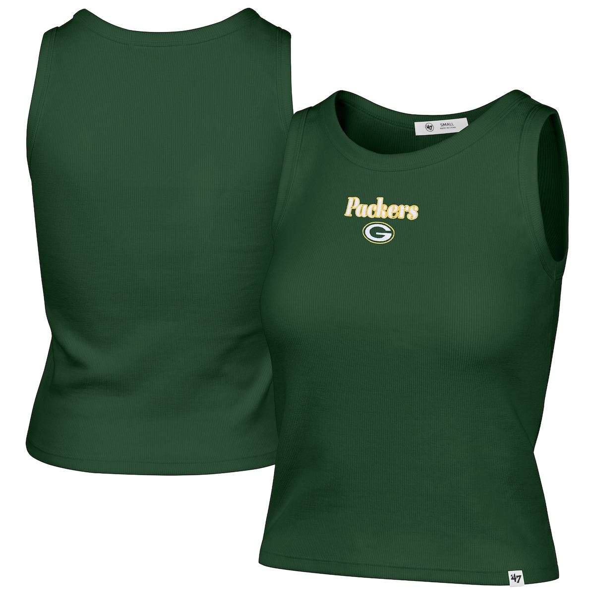 Women's '47 Green Green Bay Packers Cropped Straight Cut Ribbed Baby Tank Top｜Fanatics公式ストア 店