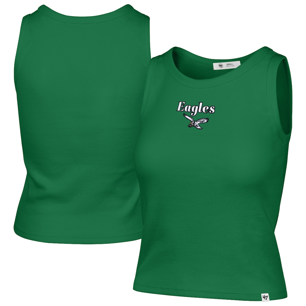 Women's '47 Kelly Green Philadelphia Eagles Cropped Straight Cut Ribbed Baby Tank Top｜Fanatics公式ストア 店