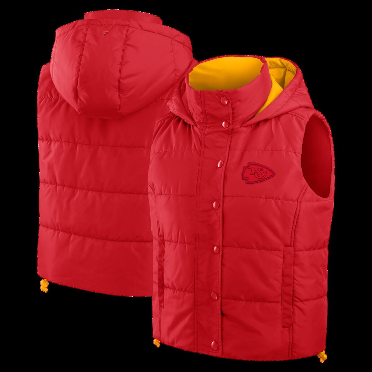 Women's Fanatics Red Kansas City Chiefs Full-Zip Padded Vest｜Fanatics公式ストア 店 18,015円