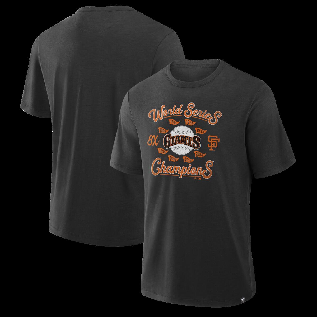 Men's Fanatics Black San Francisco Giants 8x World Series Champions Slub T-Shirt｜Fanatics公式ストア 店