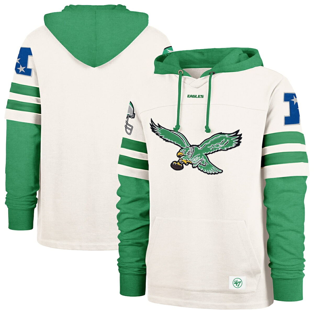 【公式グッズ】NFL イーグルス パーカー \'47/フォーティーセブン メンズ クリーム (SPLIT ZONE II CORNERBACK DU LACER M)|Fanatics公式ストア 店