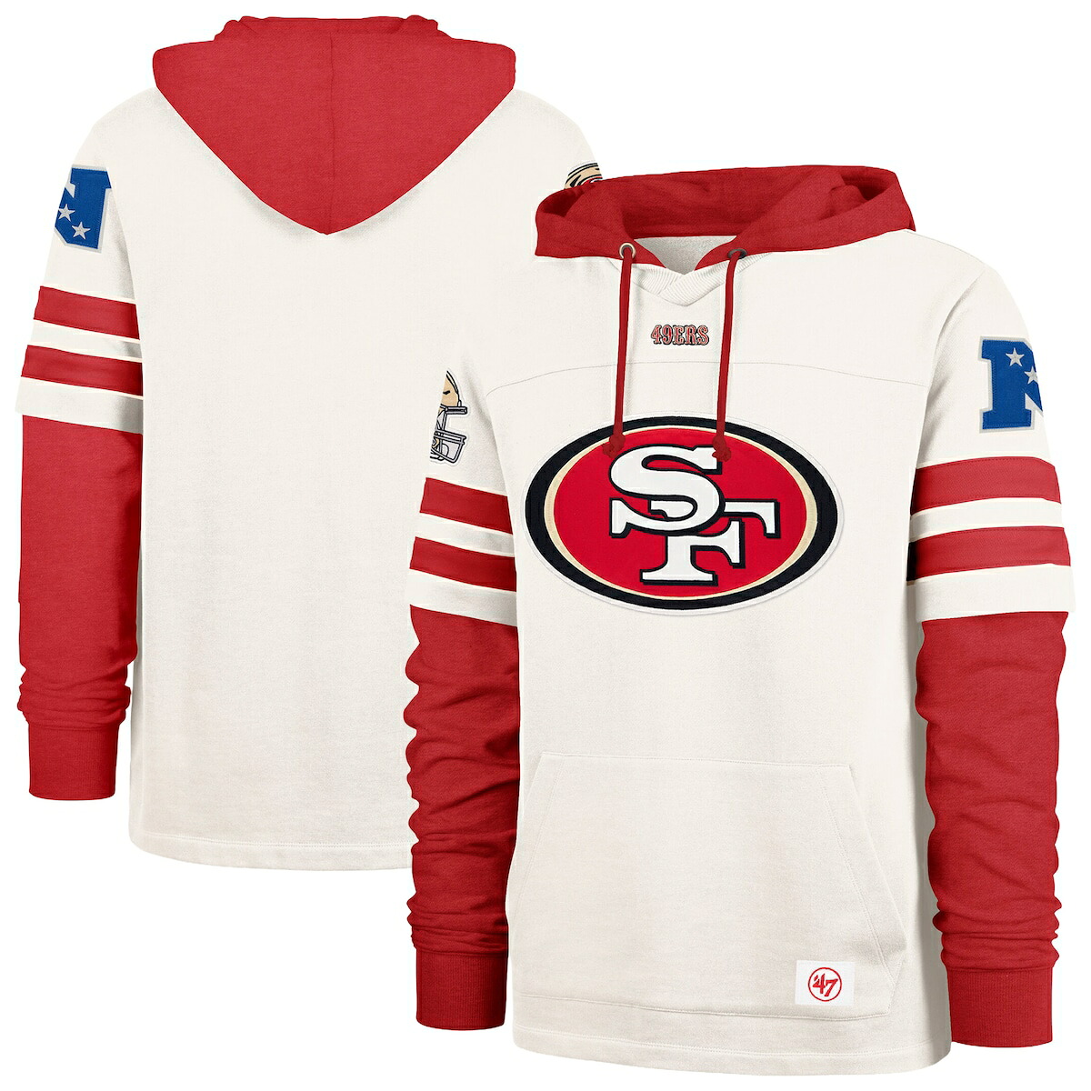 【公式グッズ】NFL 49ers パーカー \'47/フォーティーセブン メンズ クリーム (SPLIT ZONE II CORNERBACK DU LACER M)|Fanatics公式ストア 店