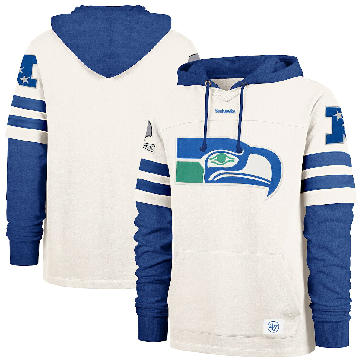 【公式グッズ】NFL シーホークス パーカー '47/フォーティーセブン メンズ クリーム (SPLIT ZONE II CORNERBACK DU LACER M)｜Fanatics公式ストア 店