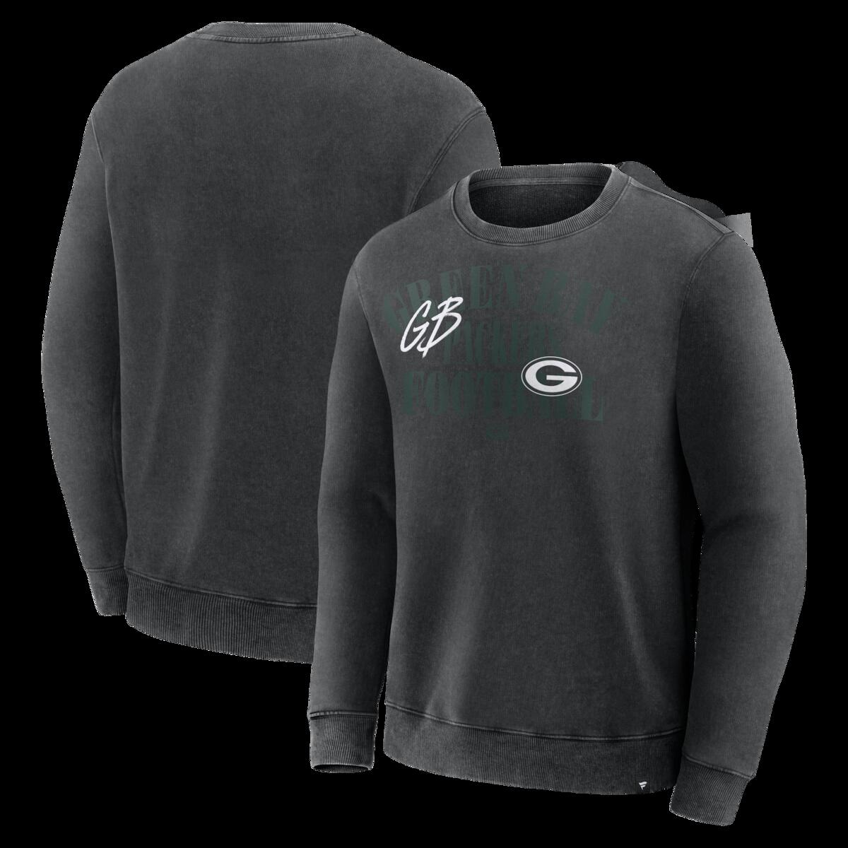 Men's Fanatics Black Green Bay Packers Halftime Lead Relaxed Heavyweight French Terry Sweatshirt｜Fanatics公式ストア 店