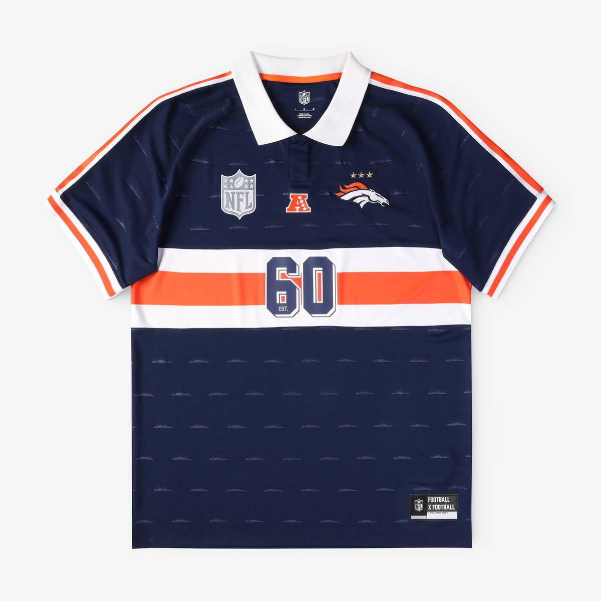 Men's Fanatics Navy Denver Broncos Football x Football Collared Fan Top|Fanatics公式ストア 店