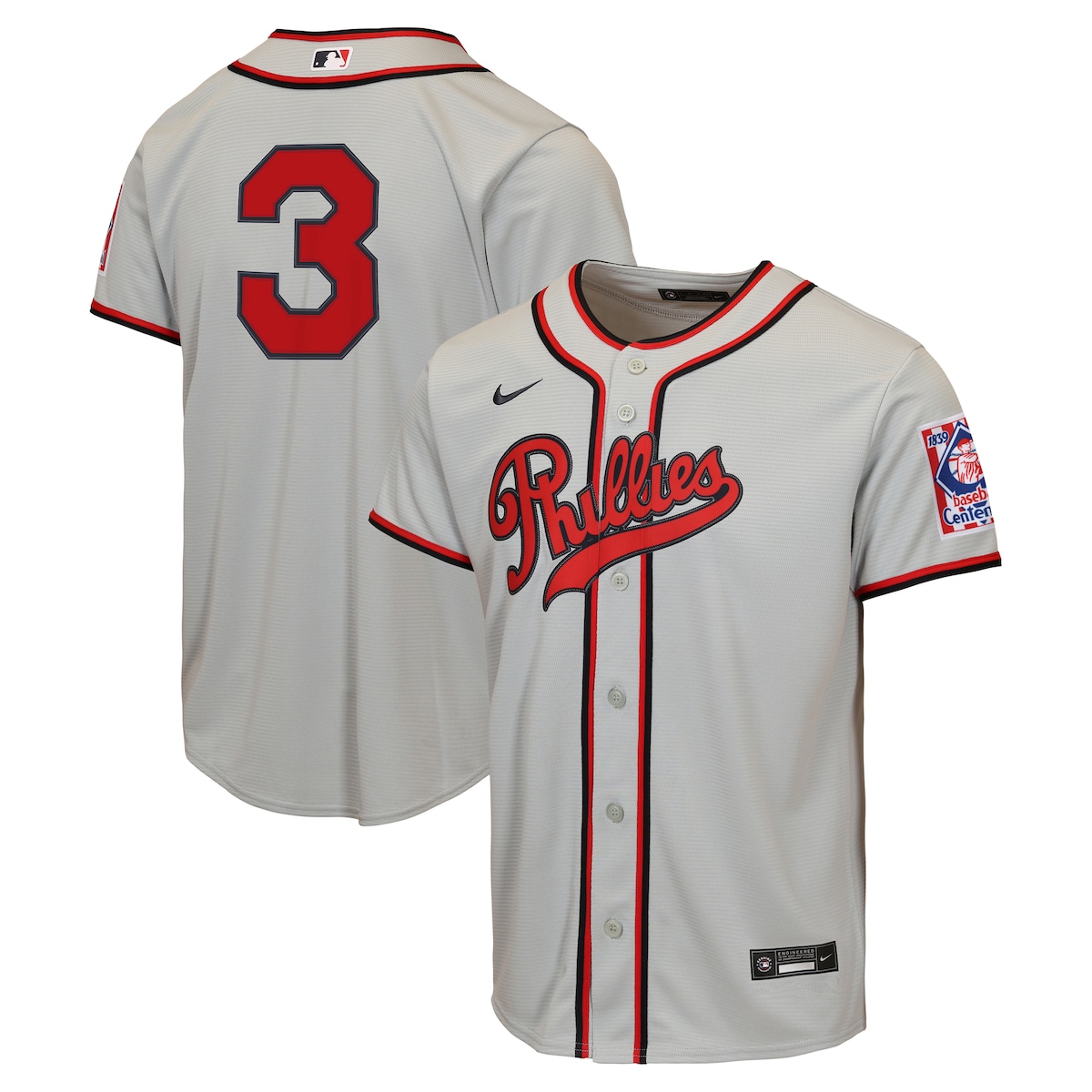 【公式グッズ】MLB フィリーズ ブライス・ハーパー フィールド・オブ・ドリームス ユニフォーム （レプリカ） Nike/ナイキ キッズサイズ グレイ (NK MLB FIELD OF DREAMS PLAYER JERSEY)｜Fanatics公式ストア 店