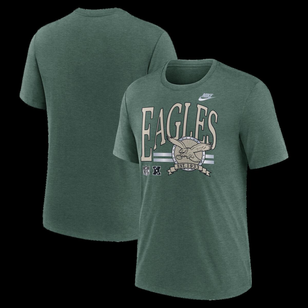 【公式グッズ】NFL イーグルス Tシャツ Nike/ナイキ メンズ ヘザーグリーン (NIKEMEN'S TRIBLEND REWIND SS TEE)｜Fanatics公式ストア 店 8,403円