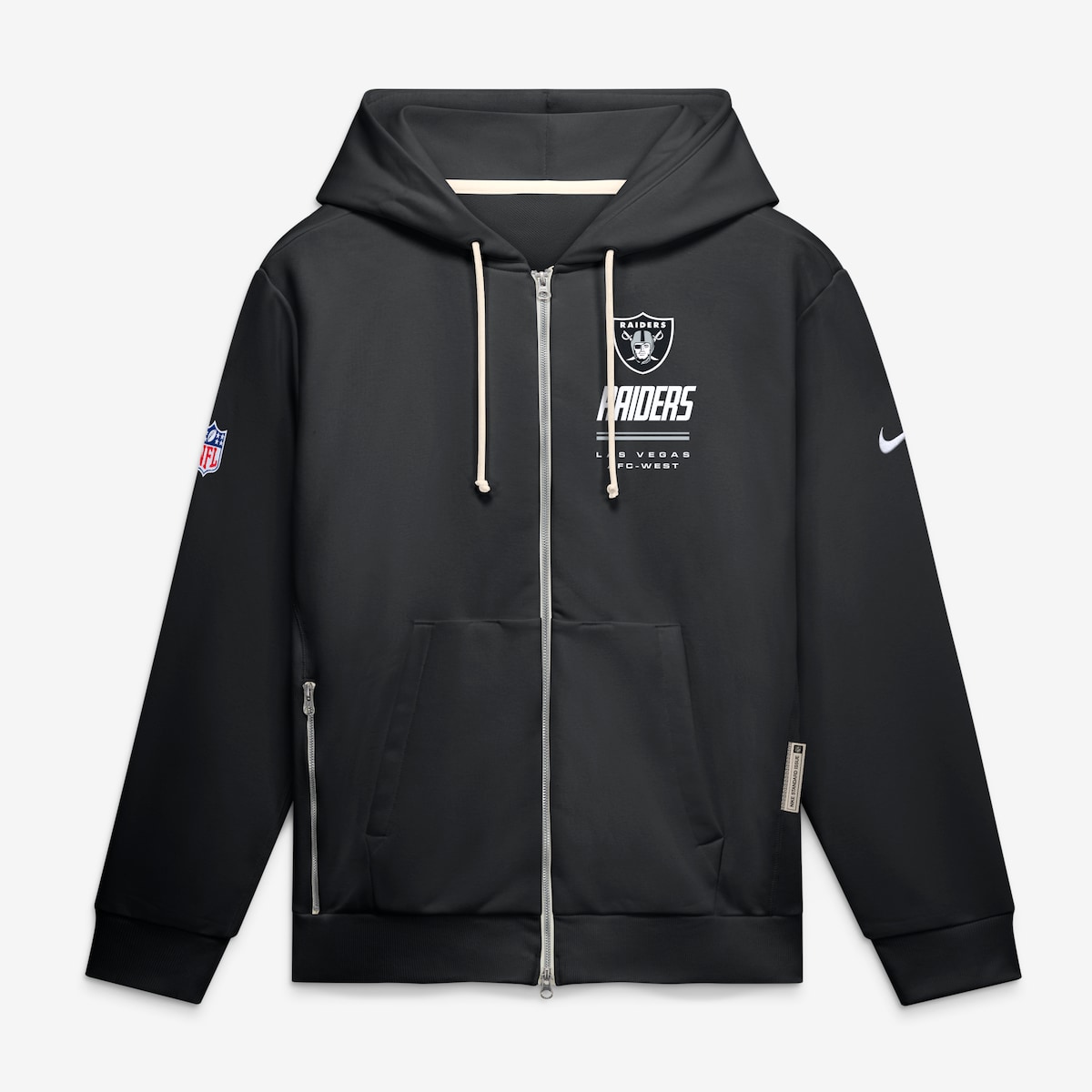 Men's Nike Black Las Vegas Raiders Sideline Standard Issue Quarterback Scramble Dri-FIT Full-Zip Hoodie|Fanatics公式ストア 店