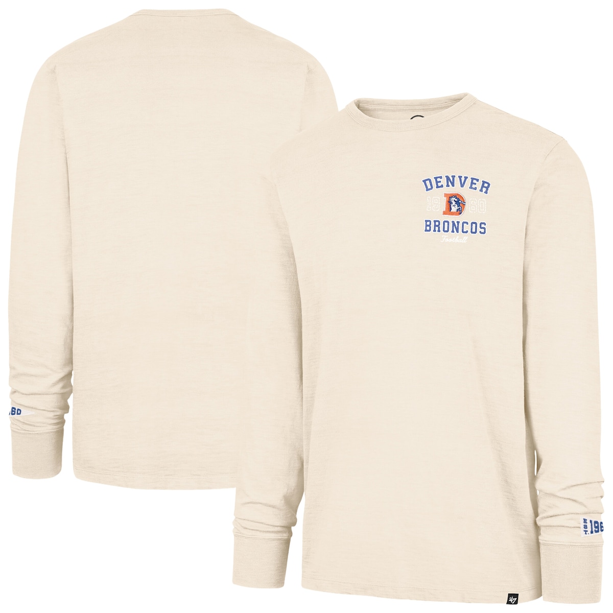 Men's '47 Tan Denver Broncos Heavy Slub Long Sleeve T-Shirt｜Fanatics公式ストア 店