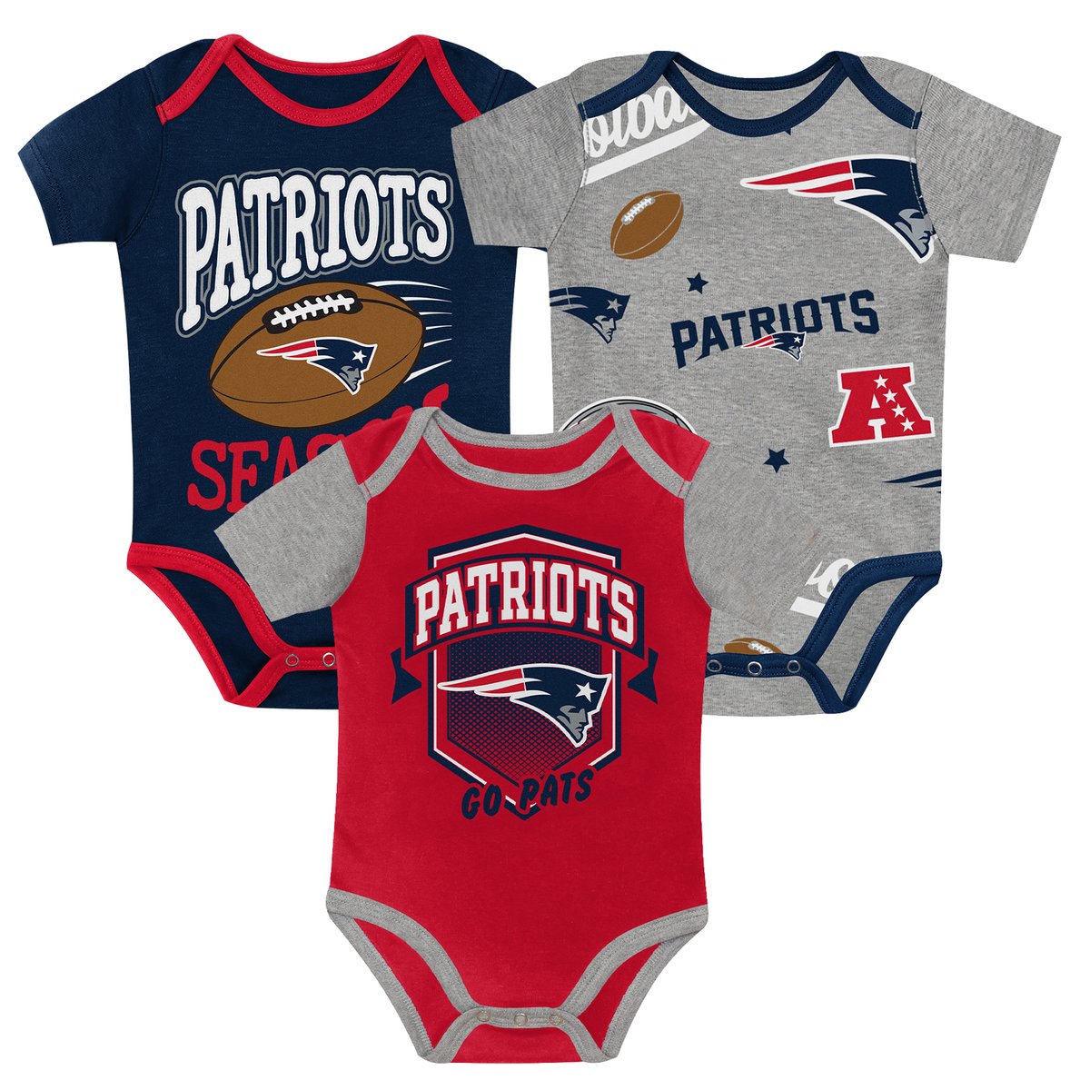 Infant Outerstuff New England Patriots First Round Pick 3-Piece Creeper Set｜Fanatics公式ストア 店
