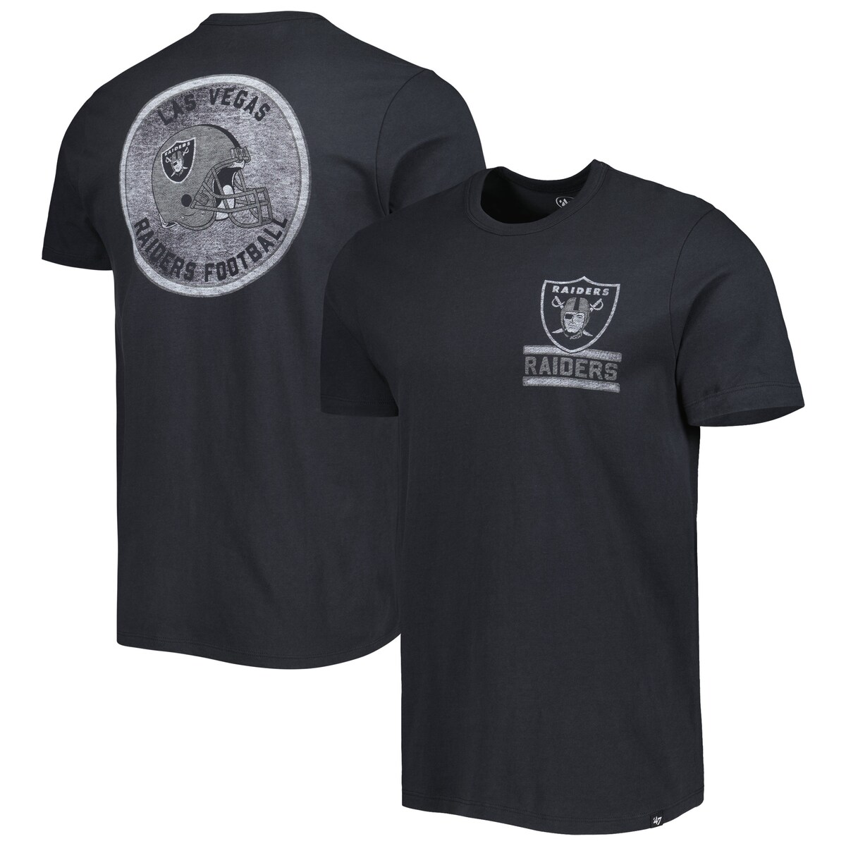 【公式グッズ】NFL レイダース Tシャツ '47/フォーティーセブン メンズ ブラック (Men's 47 Brand Open Field Franklin Tee)