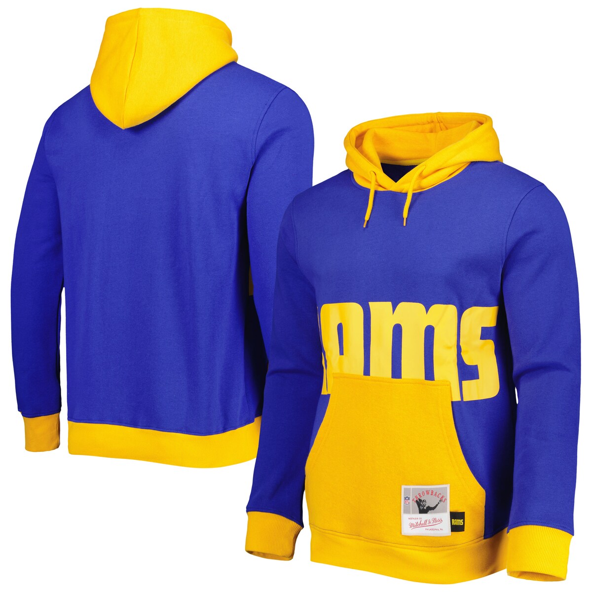 【公式グッズ】NFL ラムズ プルオーバー パーカー Mitchell & Ness/ミッチェル＆ネス メンズ ロイヤル (22 NFL MENS BIG FACE HOODY 5.0)