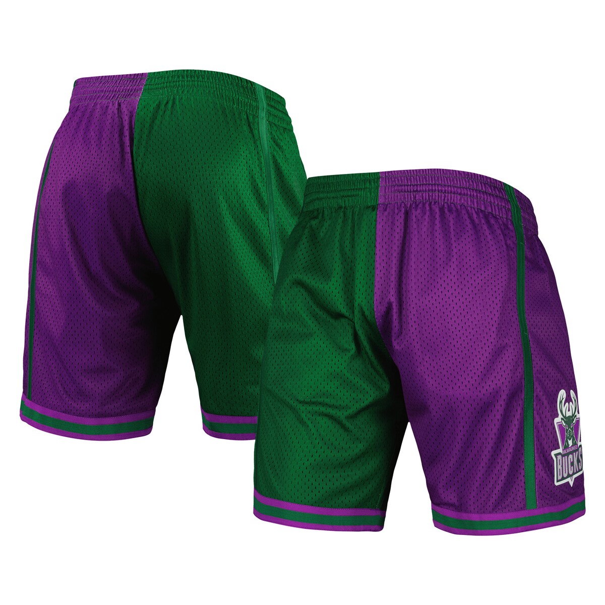 【公式グッズ】NBA バックス カジュアル ショーツ Mitchell & Ness/ミッチェル&ネス メンズ グリーン (Mens MNC HWC Split Swingman Shorts)|Fanatics公式ストア 店