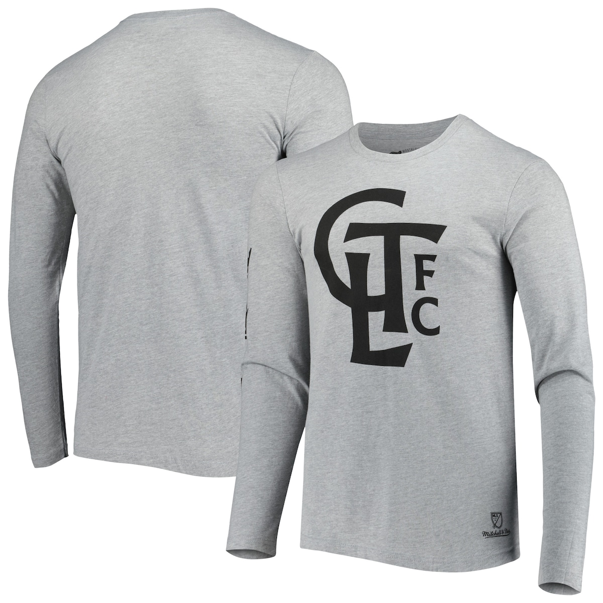 【公式グッズ】MLS シャーロットFC 長袖 Tシャツ Mitchell & Ness/ミッチェル＆ネス メンズ ヘザーグレイ (MNC S22 Men's LS Tee)