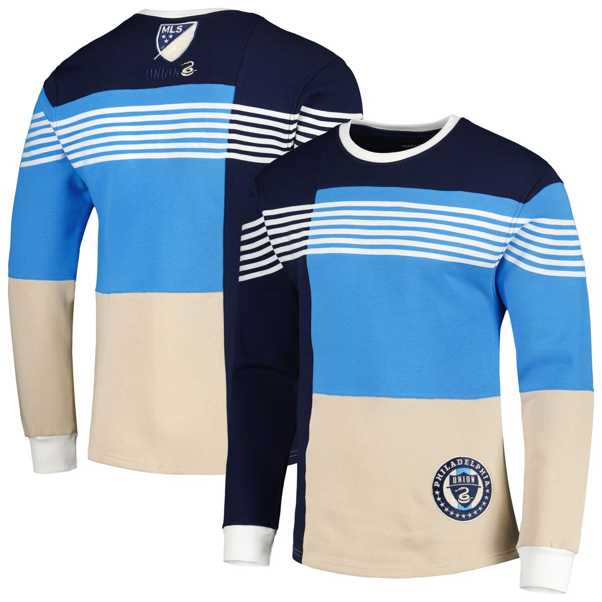 【公式グッズ】MLS ユニオン トレーナー Grungy Gentleman メンズ ネイビー (GG S23 Men's Colorblock Crewneck Sweatshirt)｜Fanatics公式ストア 店