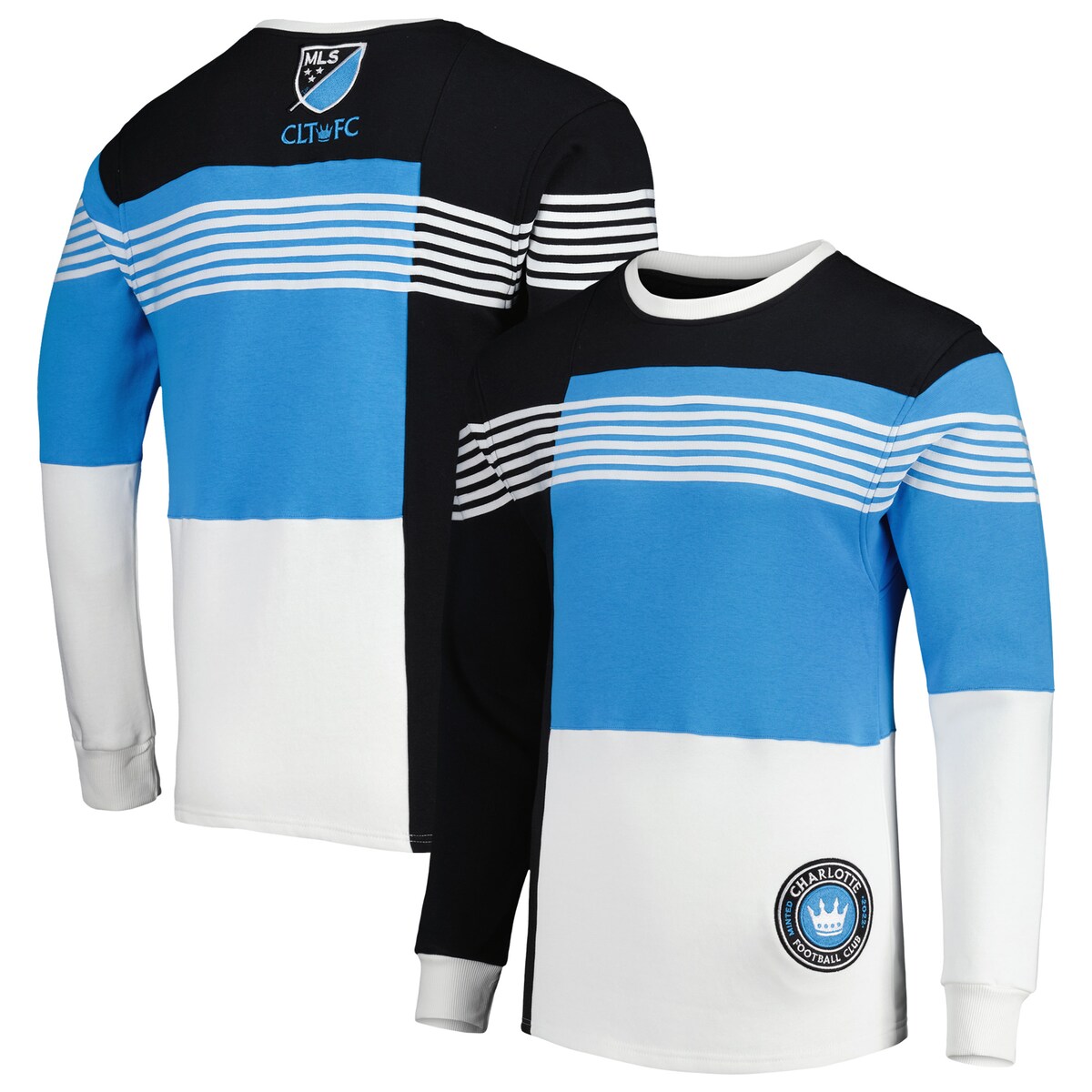 【公式グッズ】MLS シャーロットFC トレーナー Grungy Gentleman メンズ ブラック (GG S23 Men's Colorblock Crewneck Sweatshirt)