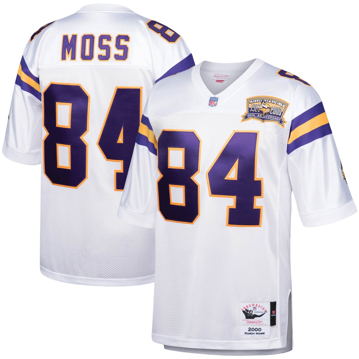 【公式グッズ】NFL バイキングス ランディ・モス オーセンティック ユニフォーム Mitchell & Ness/ミッチェル＆ネス メンズ ホワイト (Men's MNC Authentic Jersey)