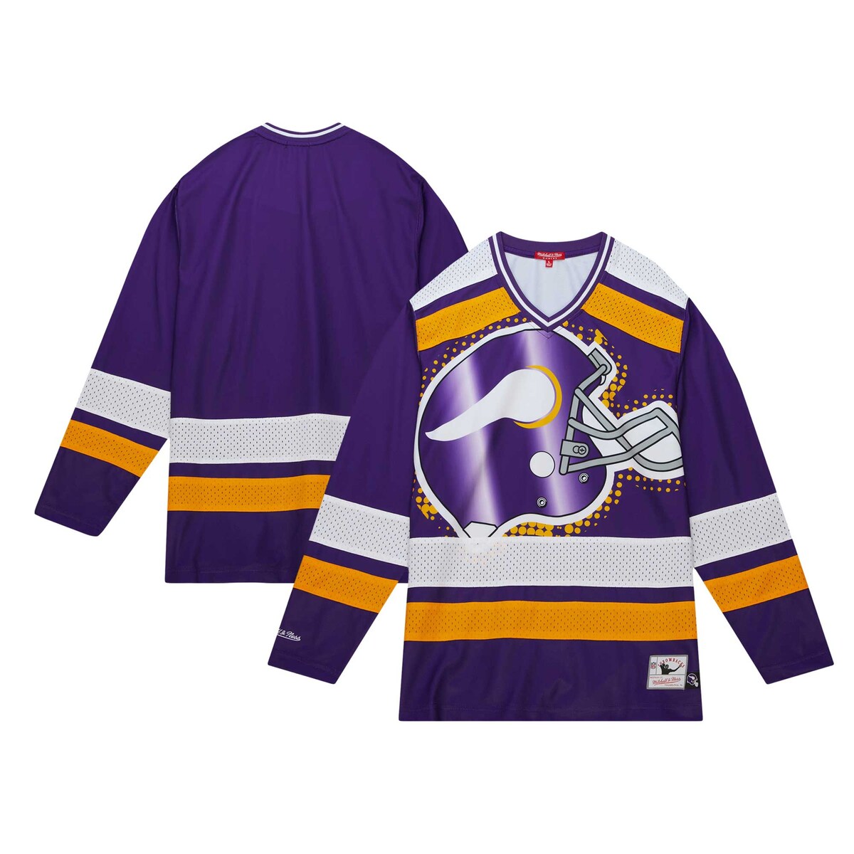 【公式グッズ】NFL バイキングス 長袖 Tシャツ Mitchell & Ness/ミッチェル＆ネス レディース パープル (23 Women's Big Face 7.0 Jersey)