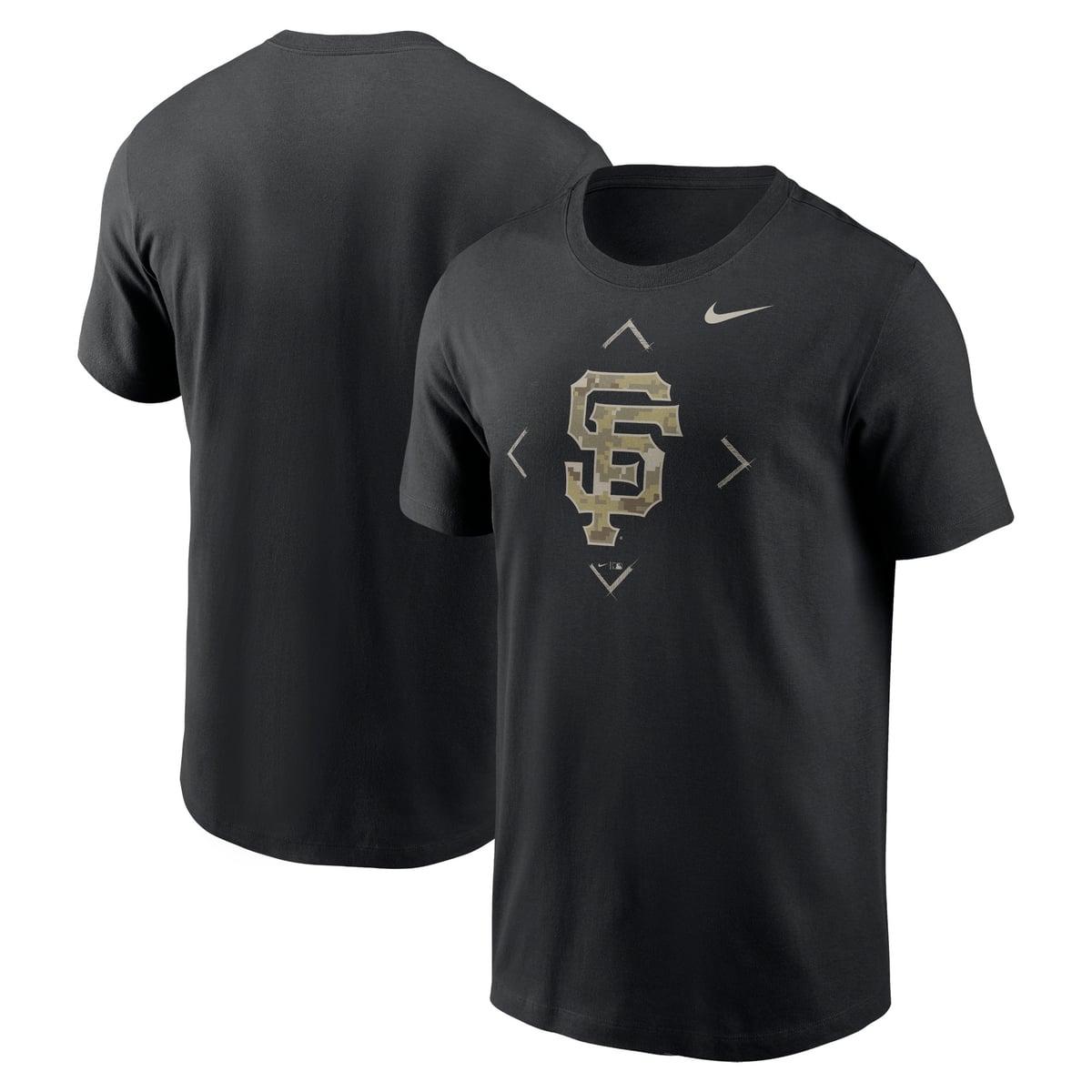 【公式グッズ】MLB ジャイアンツ Tシャツ Nike/ナイキ メンズ ブラック (Men's Nike Camo Logo Short Sleeve Tee)