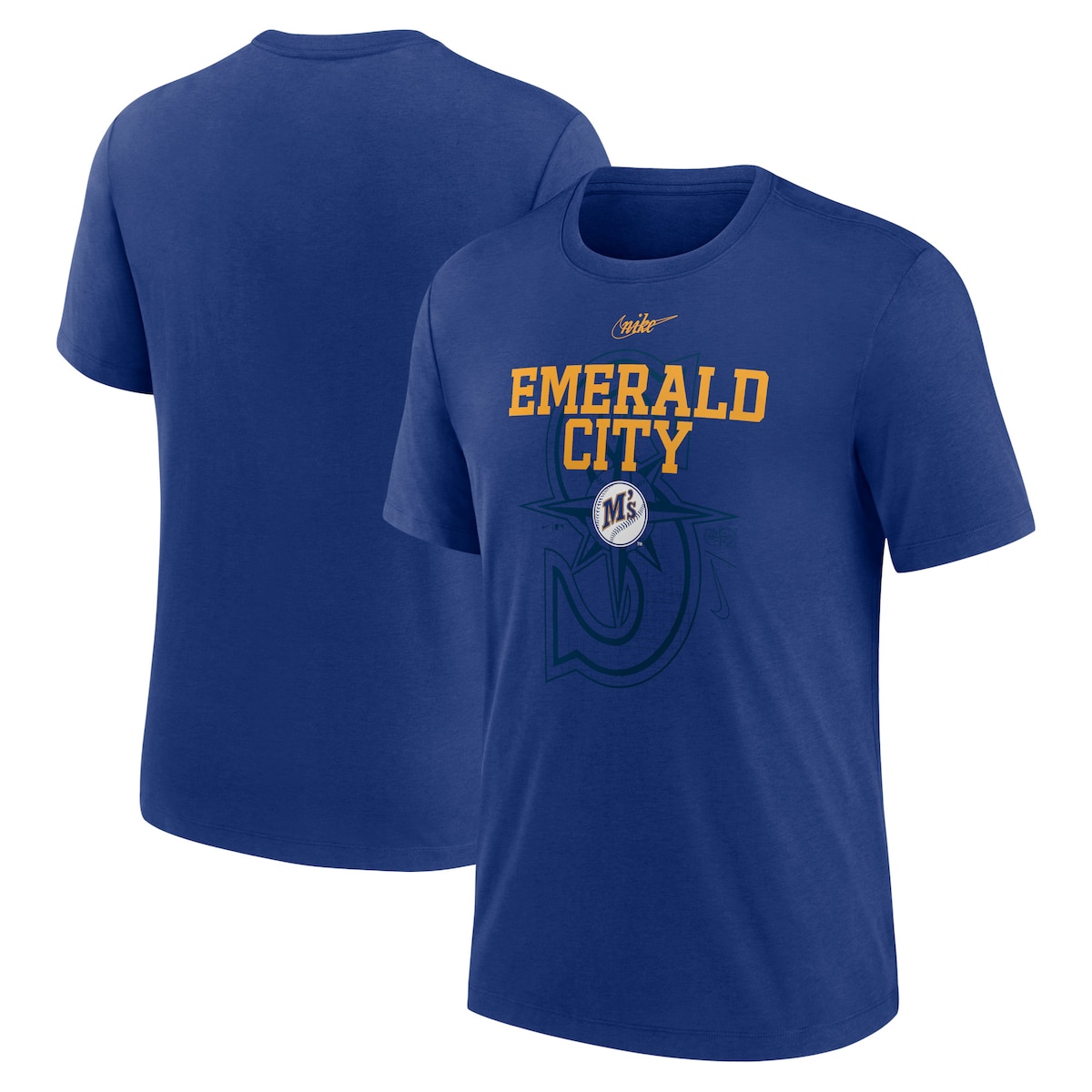 【公式グッズ】MLB マリナーズ Tシャツ Nike/ナイキ メンズ ロイヤル (Men's Nike Rewind Retro Triblend Short Sleeve Tee)