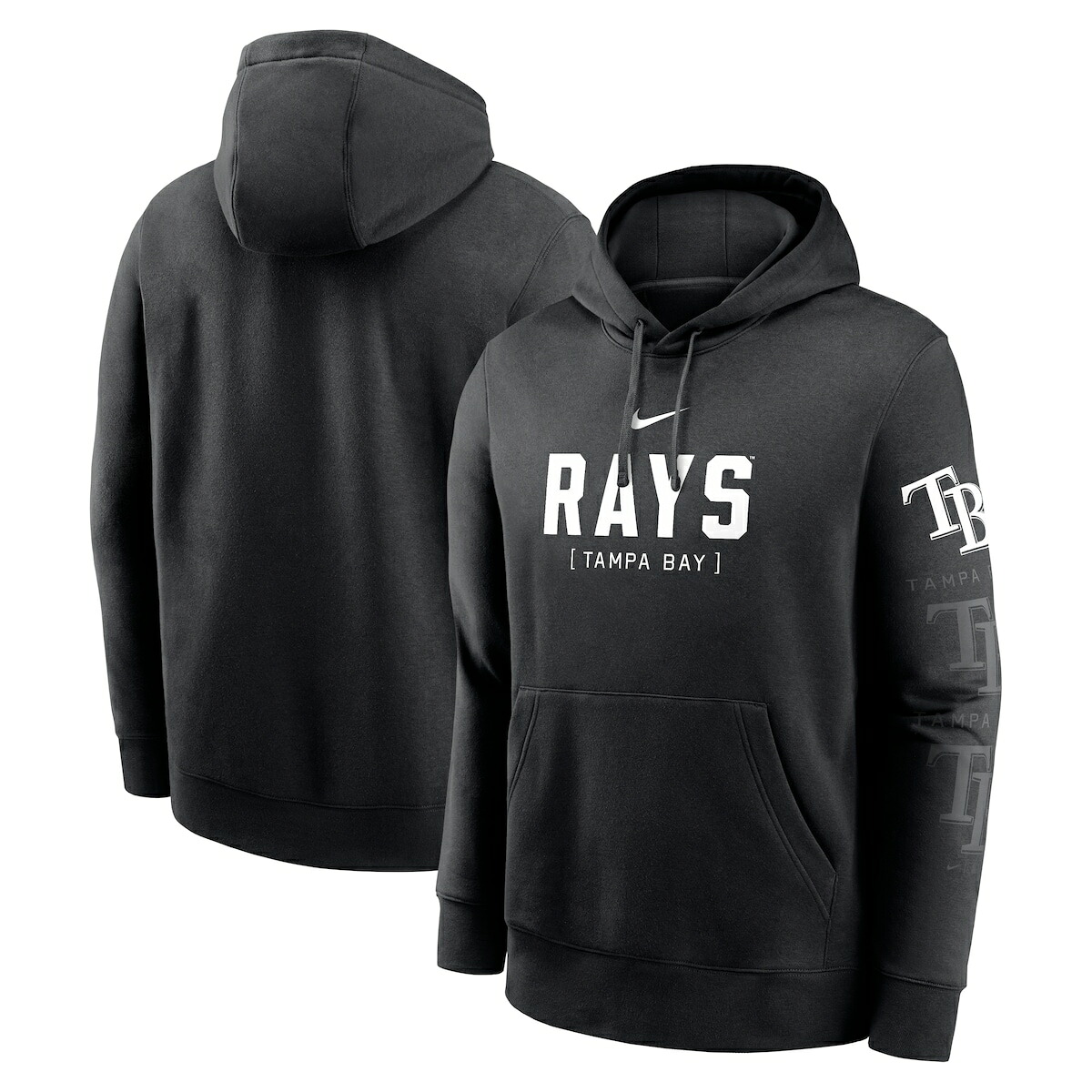 【公式グッズ】MLB レイズ プルオーバー パーカー Nike/ナイキ メンズ ブラック (Fashion Club Fleece)|Fanatics公式ストア 店