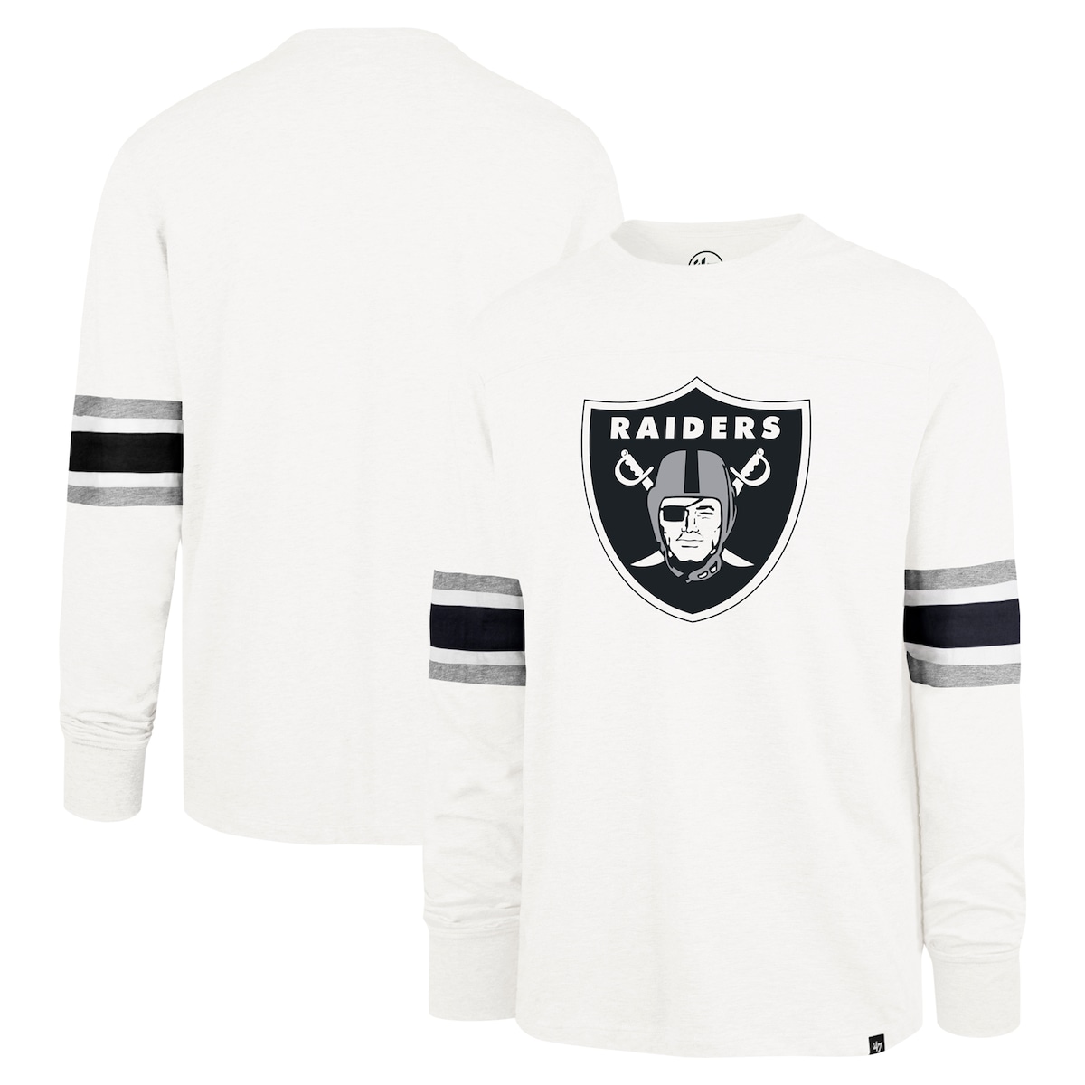 【公式グッズ】NFL レイダース 長袖 Tシャツ '47/フォーティーセブン メンズ ホワイト (MEN DOUBLE HEADER PREMIER 47 BREX LS TEE)｜Fanatics公式ストア 店