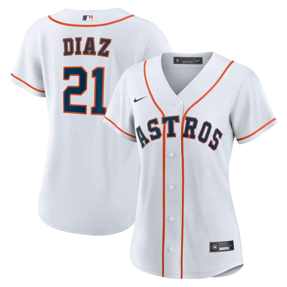 【公式グッズ】MLB アストロズ ジャイネル・ディアス ホーム ユニフォーム （レプリカ） Nike/ナイキ レディース ホワイト (Women's Replica Jerseys - Game to Replica Flips - HOU Tucker & Diaz)