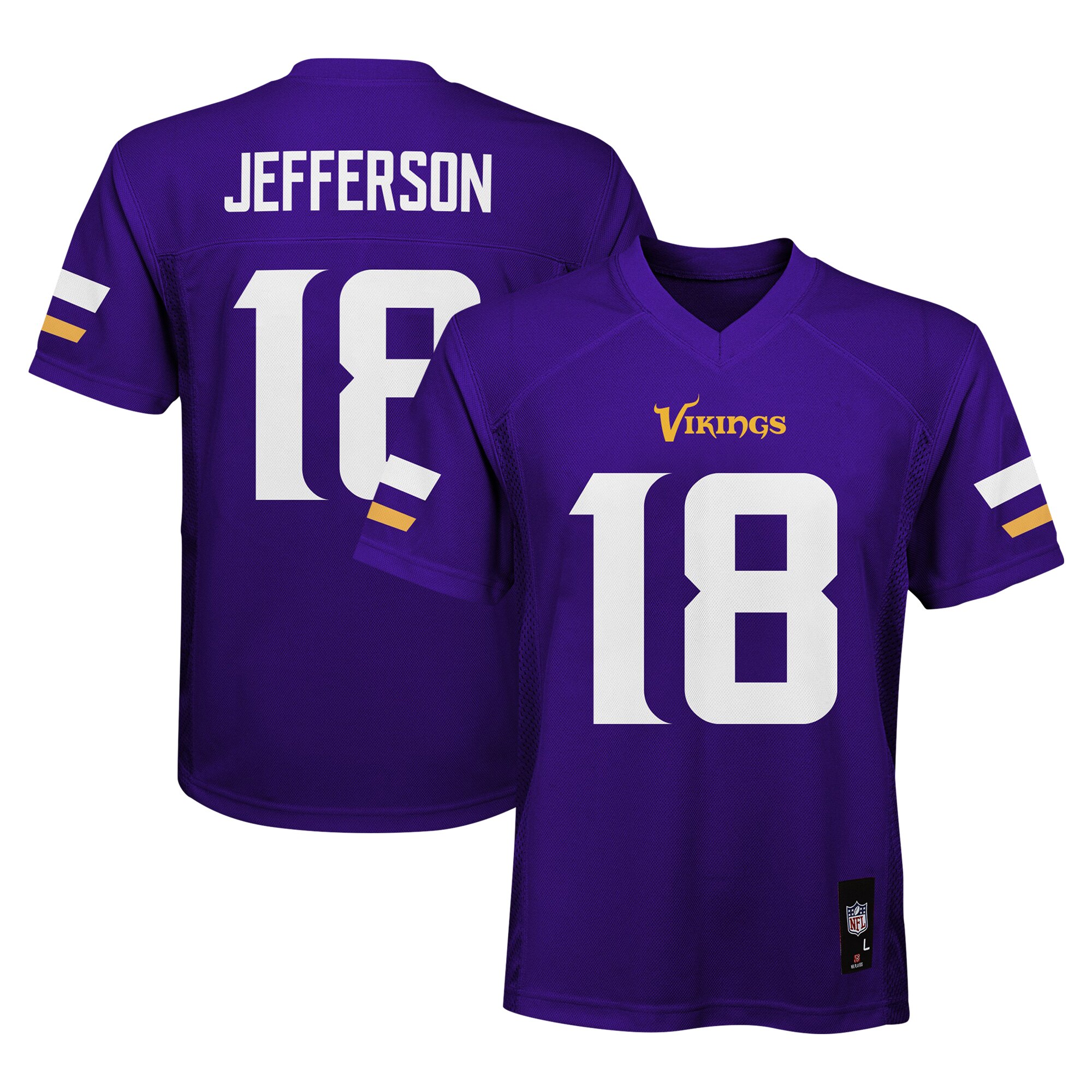 【公式グッズ】NFL バイキングス ジャスティン・ジェファーソン レプリカ ユニフォーム Outerstuff トドラー・幼児サイズ パープル (22 Preschool NFL Mid-Tier Jersey)
