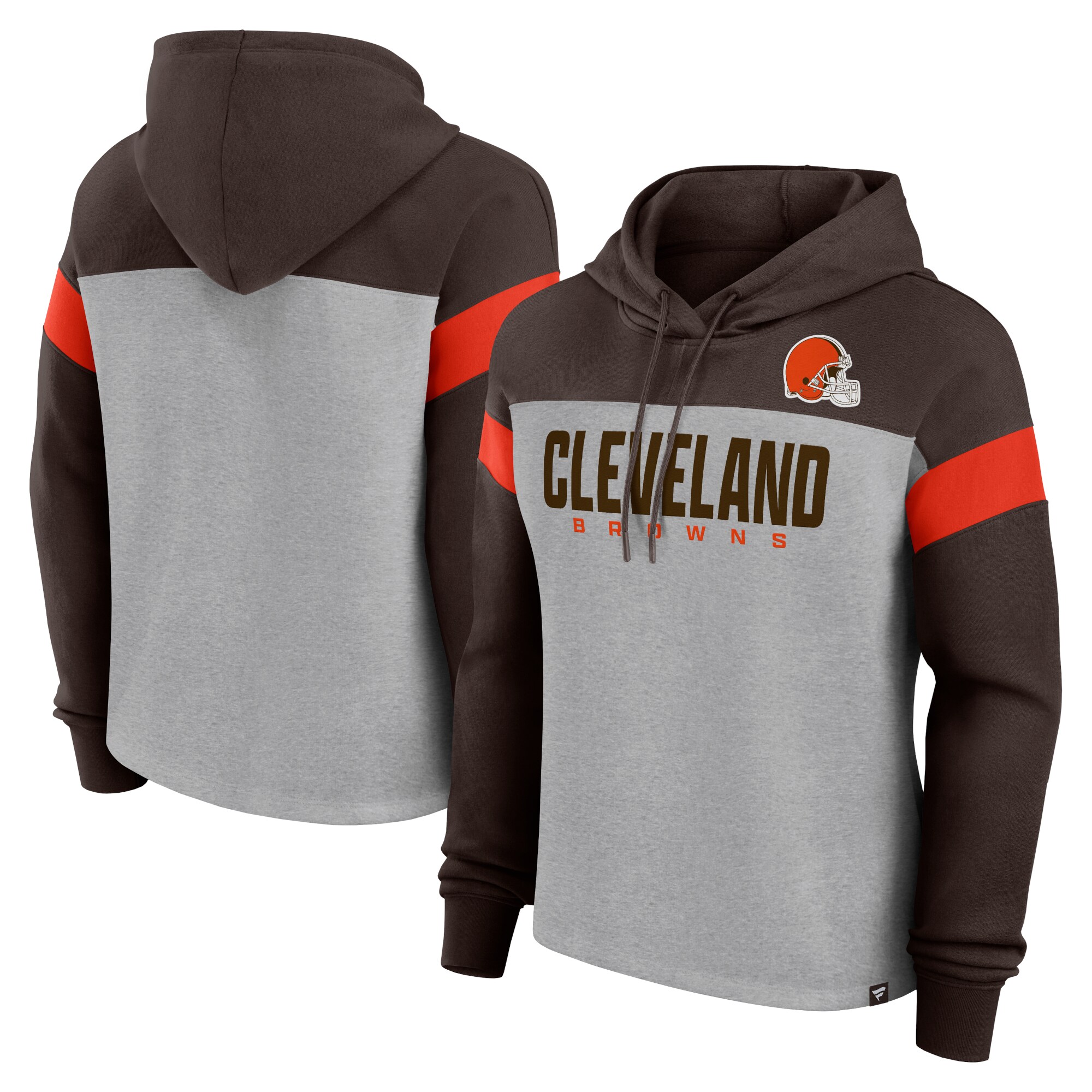 【公式グッズ】NFL ブラウンズ プルオーバー パーカー Fanatics/ファナティクス レディース ヘザーグレイ (24 Women's Bold Play Call Cotton Fleece Pullover Hood)