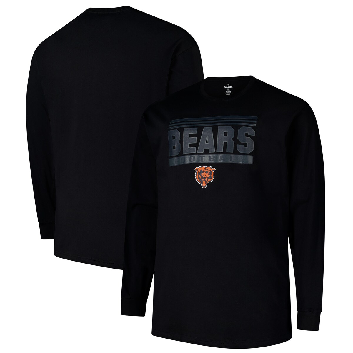 【公式グッズ】NFL ベアーズ 長袖 Tシャツ （大きいサイズ） Profile メンズ ブラック (NFL MENS BLACK POP LS TEE)