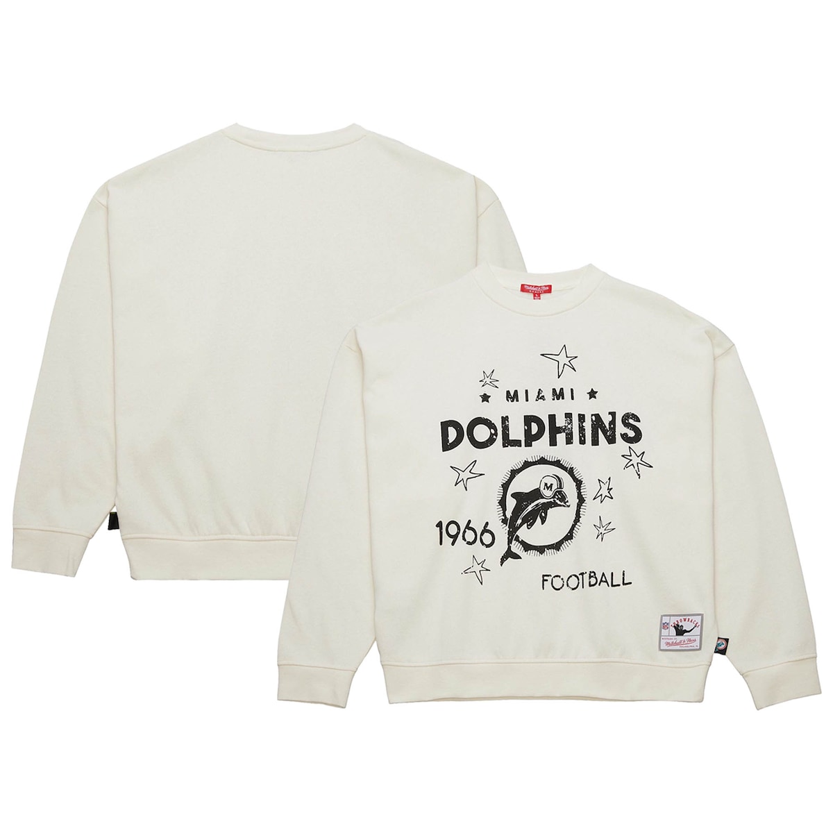 【公式グッズ】NFL ドルフィンズ トレーナー Mitchell & Ness/ミッチェル＆ネス レディース クリーム (NFL WOMEN'S LOGO LT CREW 3.0)