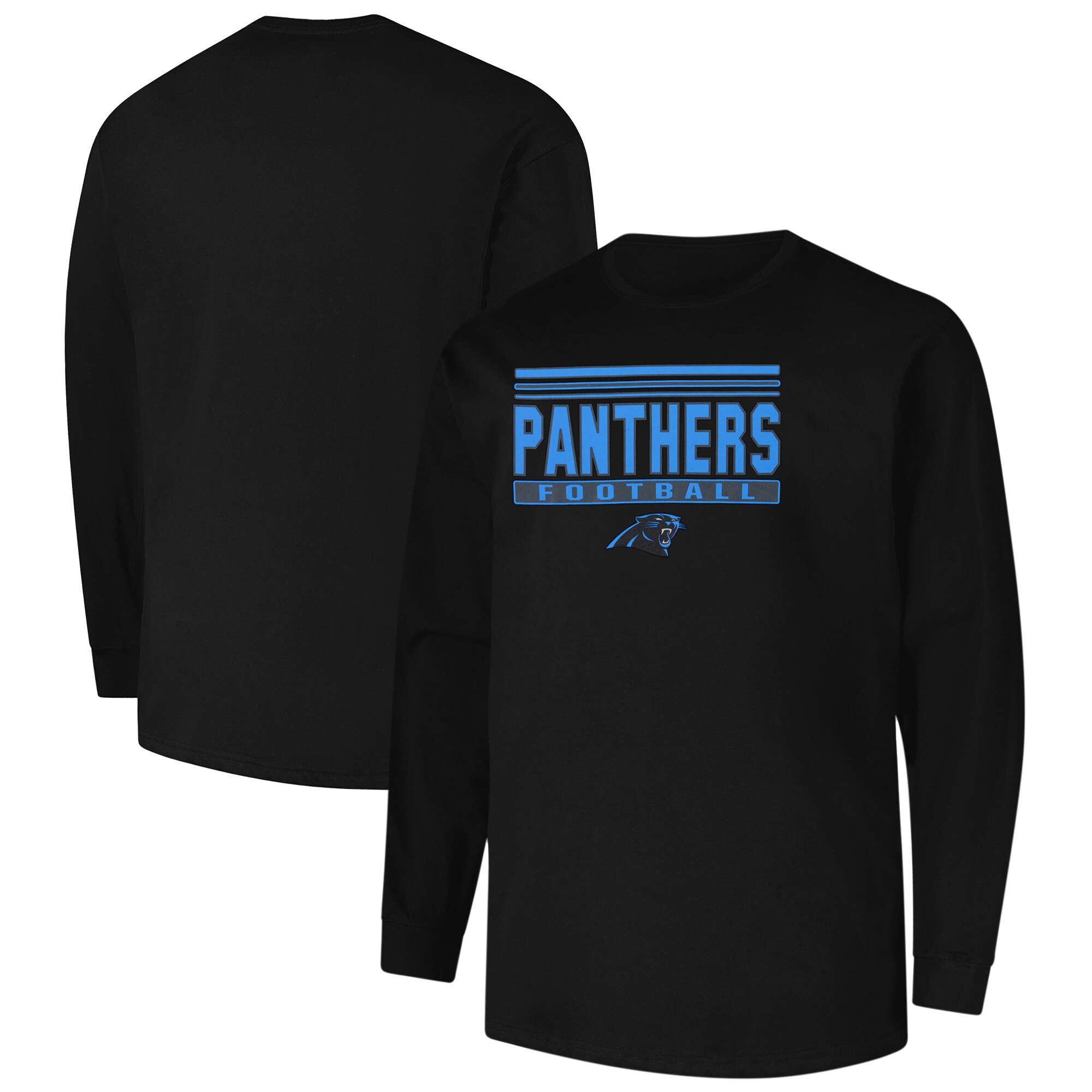 【公式グッズ】NFL パンサーズ 長袖 Tシャツ （大きいサイズ） Profile メンズ ブラック (NFL MENS BLACK POP LS TEE)