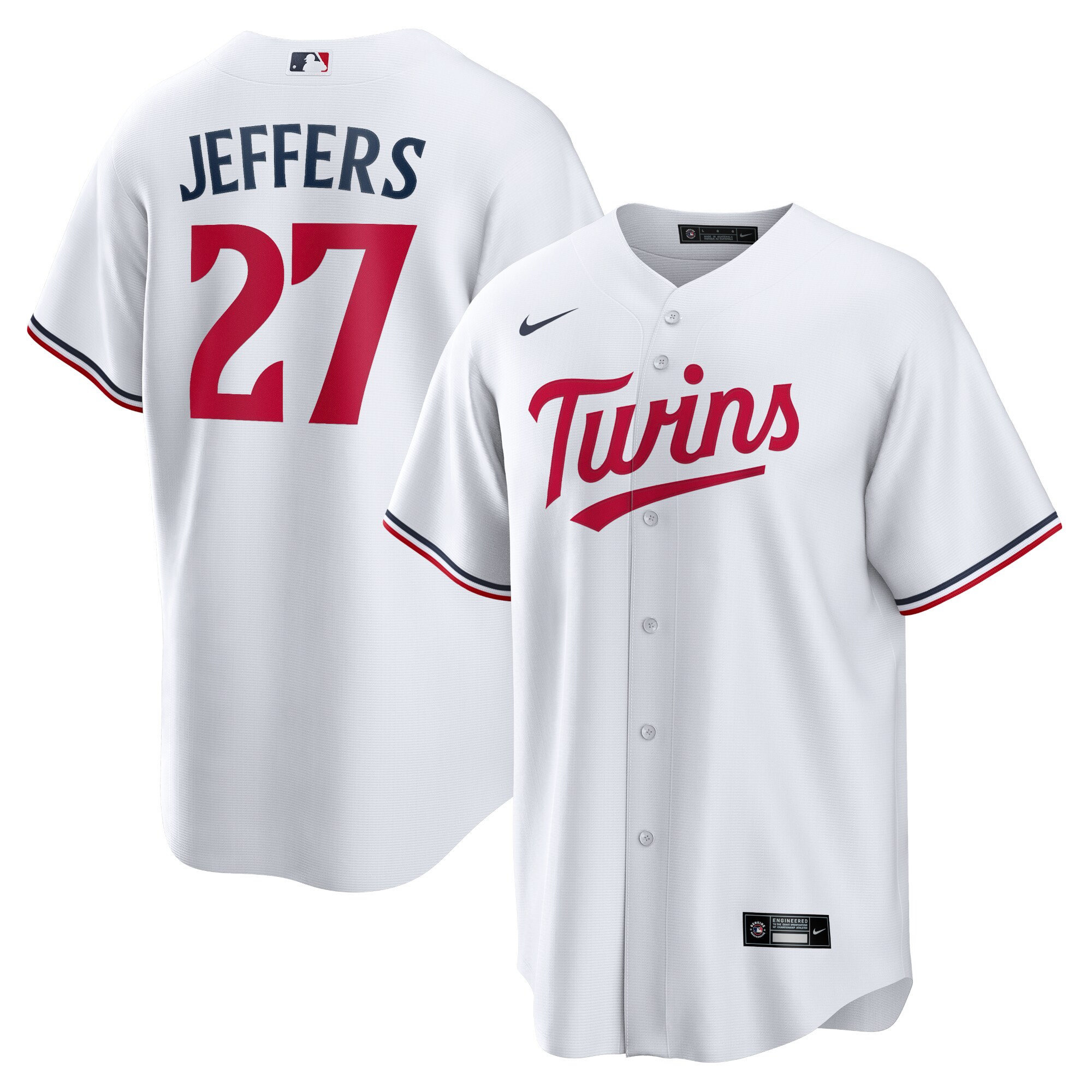 【公式グッズ】MLB ツインズ ライアン・ジェファーズ ホーム ユニフォーム (レプリカ) Nike/ナイキ メンズ ホワイト (Men's Replica Jerseys - Game to Replica Flips - Twins Ryan Jeffers)|Fanatics公式ストア 店