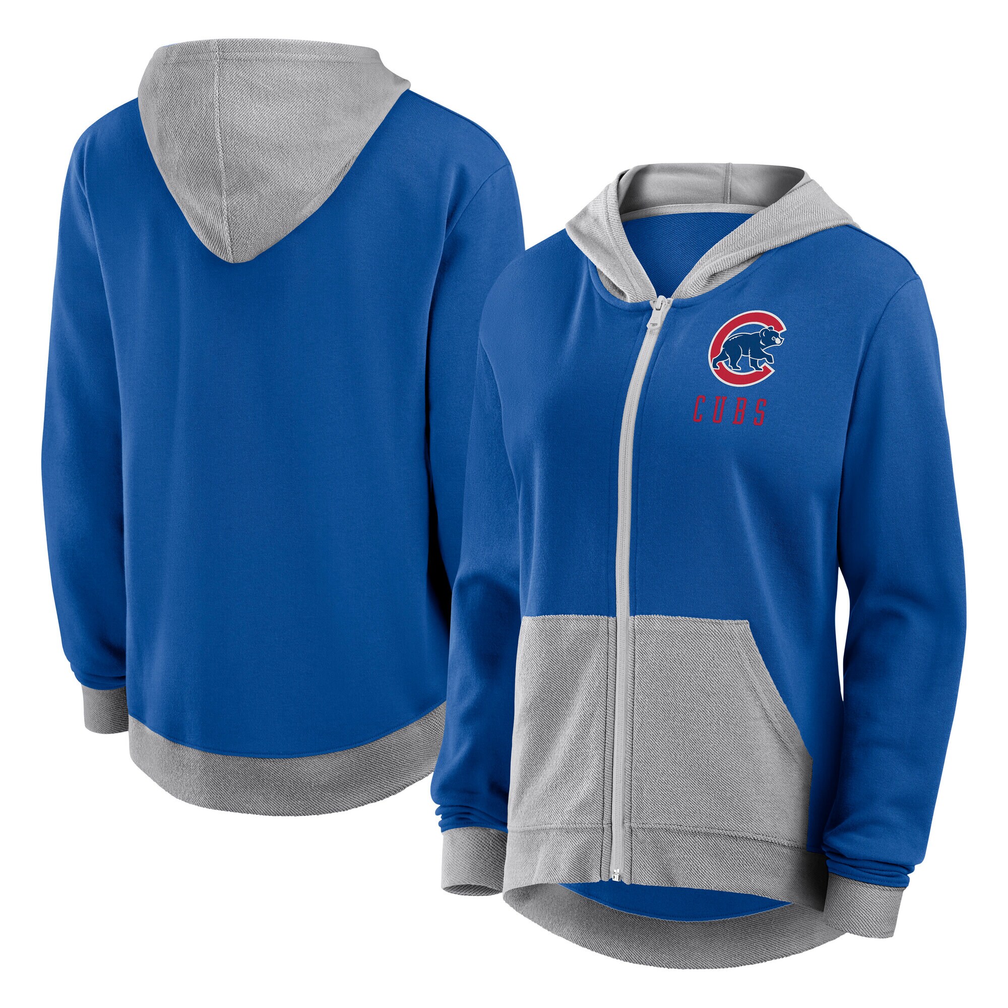 【公式グッズ】MLB カブス ジップアップ パーカー Fanatics/ファナティクス レディース ロイヤル (Women's MLB PRB Hit It French Terry FZ)