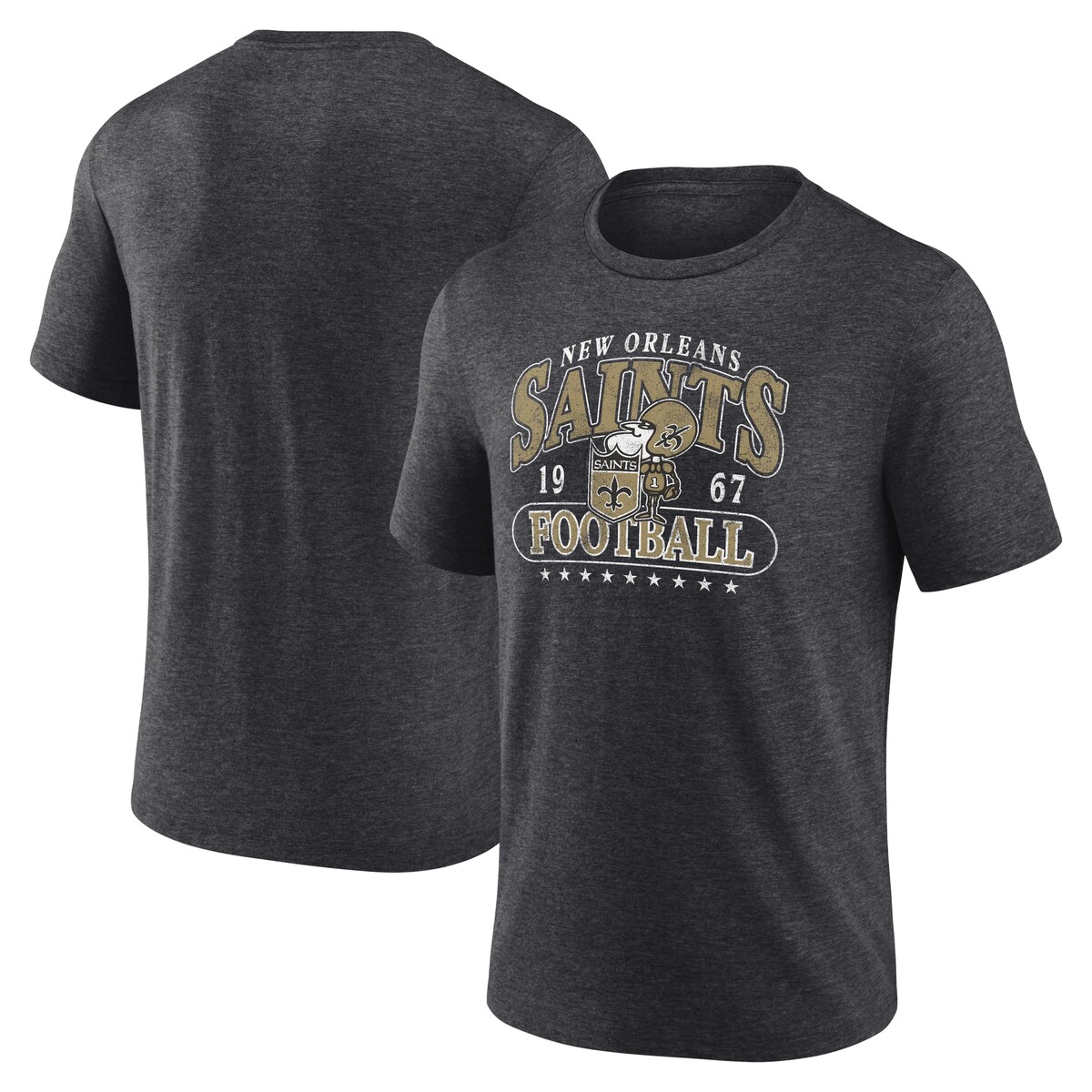 【公式グッズ】NFL セインツ Tシャツ Fanatics/ファナティクス メンズ ヘザーチャコール (23 NFL MEN'S FANATICS BRANDED OFFICIAL RETRO SS TRIBLEND TEE)