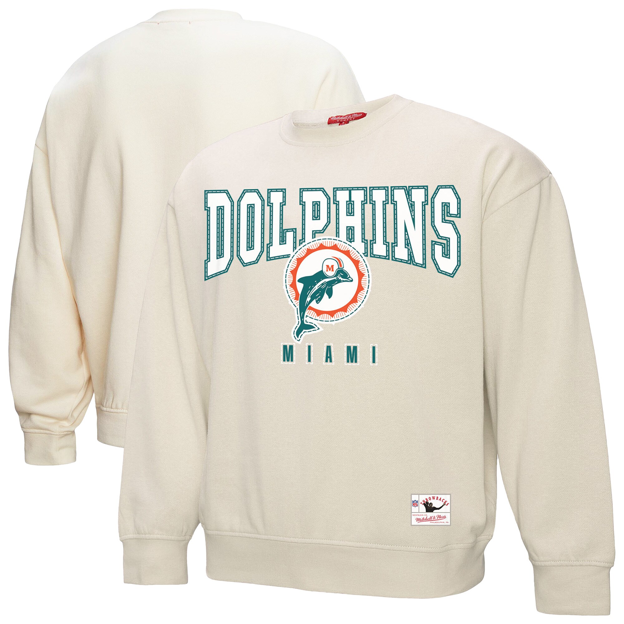 【公式グッズ】NFL ドルフィンズ フリース トレーナー Mitchell & Ness/ミッチェル＆ネス レディース クリーム (NFL Womens Fandom Fleece Crew - R)
