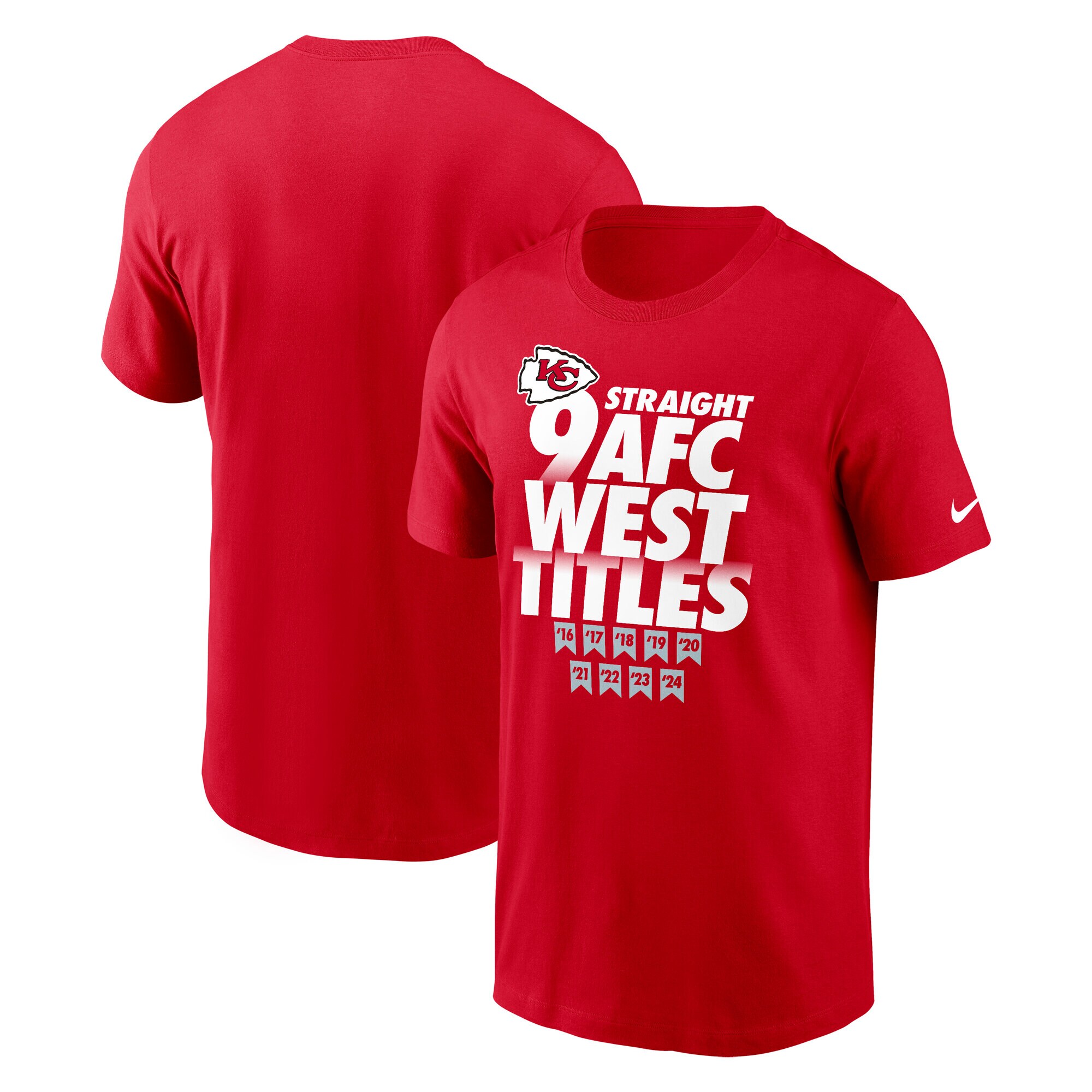 【公式グッズ】NFL チーフス Tシャツ Nike ナイキ メンズ レッド (24 Men's Nike Multi-Division Champions Our Time Is Now SST)｜Fanatics公式ストア 店 8,540円