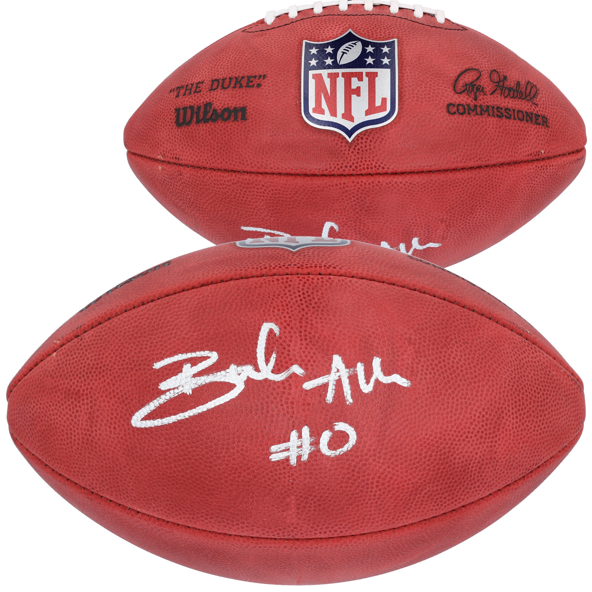 【公式シリアル番号付】NFL ジェッツ ブレイロン・アレン 直筆サイン フットボール Fanatics Authentic/ファナティクスオーセンティック (AUT FOOTBALL 45616)