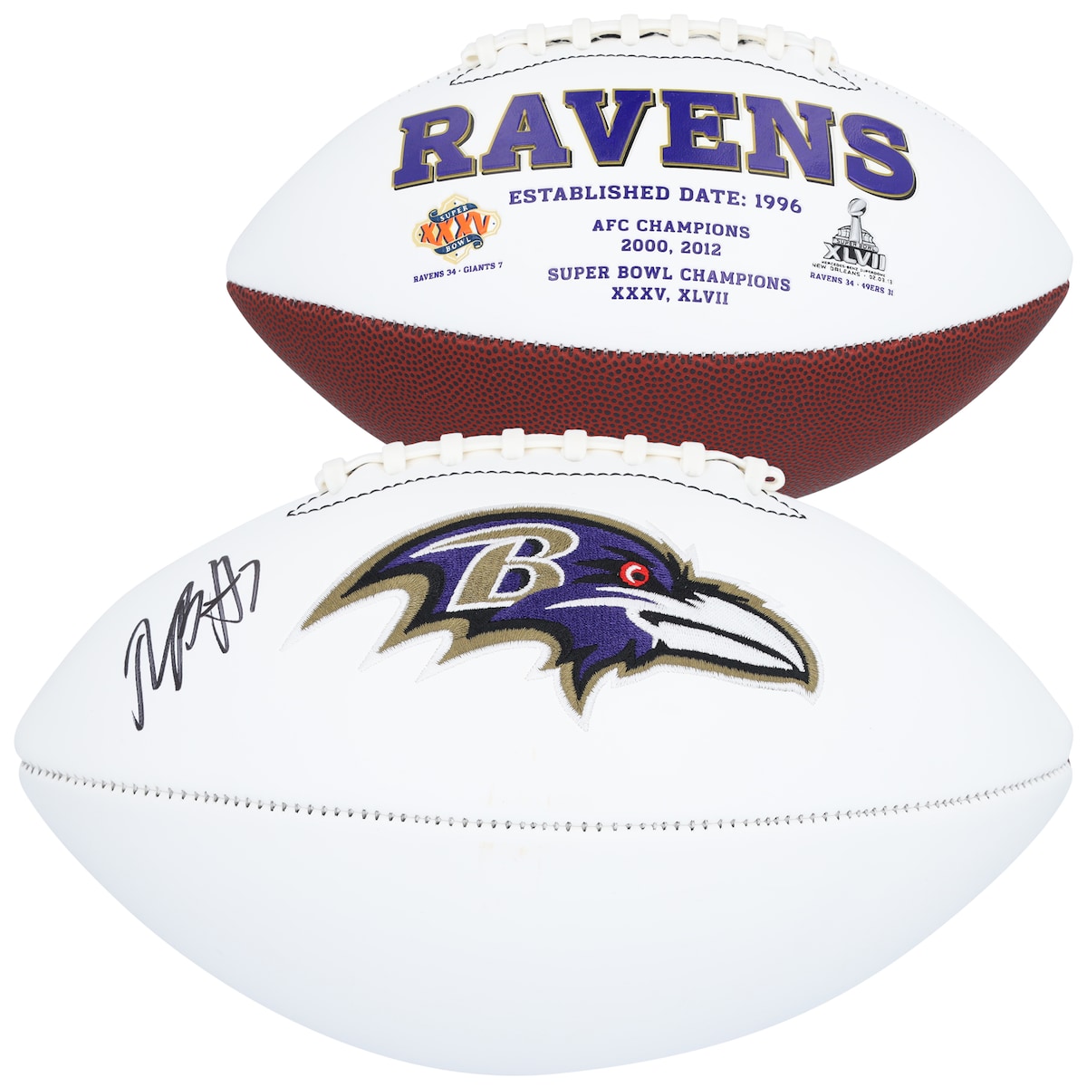 【公式シリアル番号付】NFL レイブンズ ラショッド・ベイトマン 直筆サイン フットボール Fanatics Authentic/ファナティクスオーセンティック (AUT FOOTBALL-WHITE PANEL 45674)