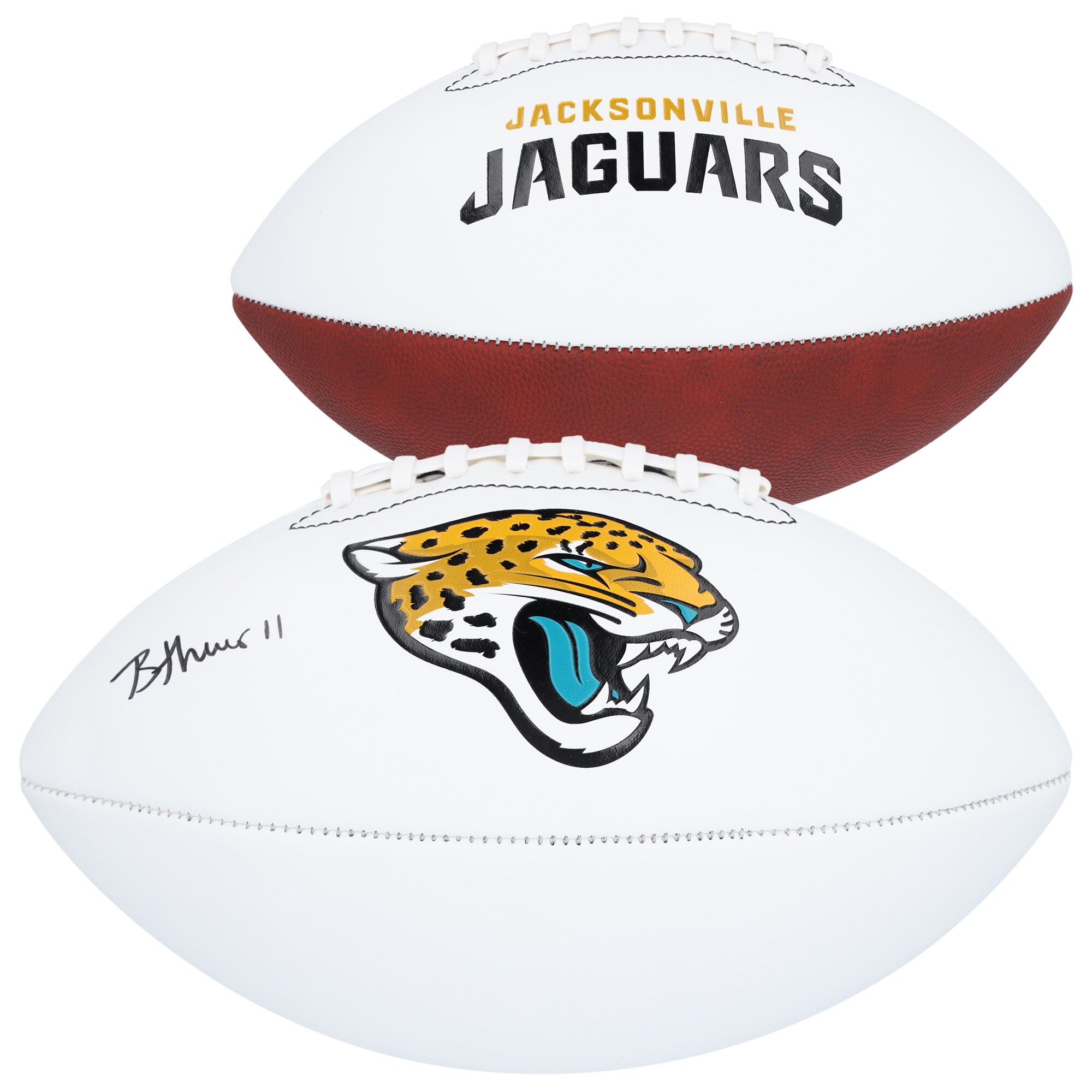 【公式シリアル番号付】NFL ジャガーズ ブライアン・トーマス・ジュニア 直筆サイン フットボール Fanatics Authentic/ファナティクスオーセンティック (AUT FOOTBALL-WHITE PANEL 45532)