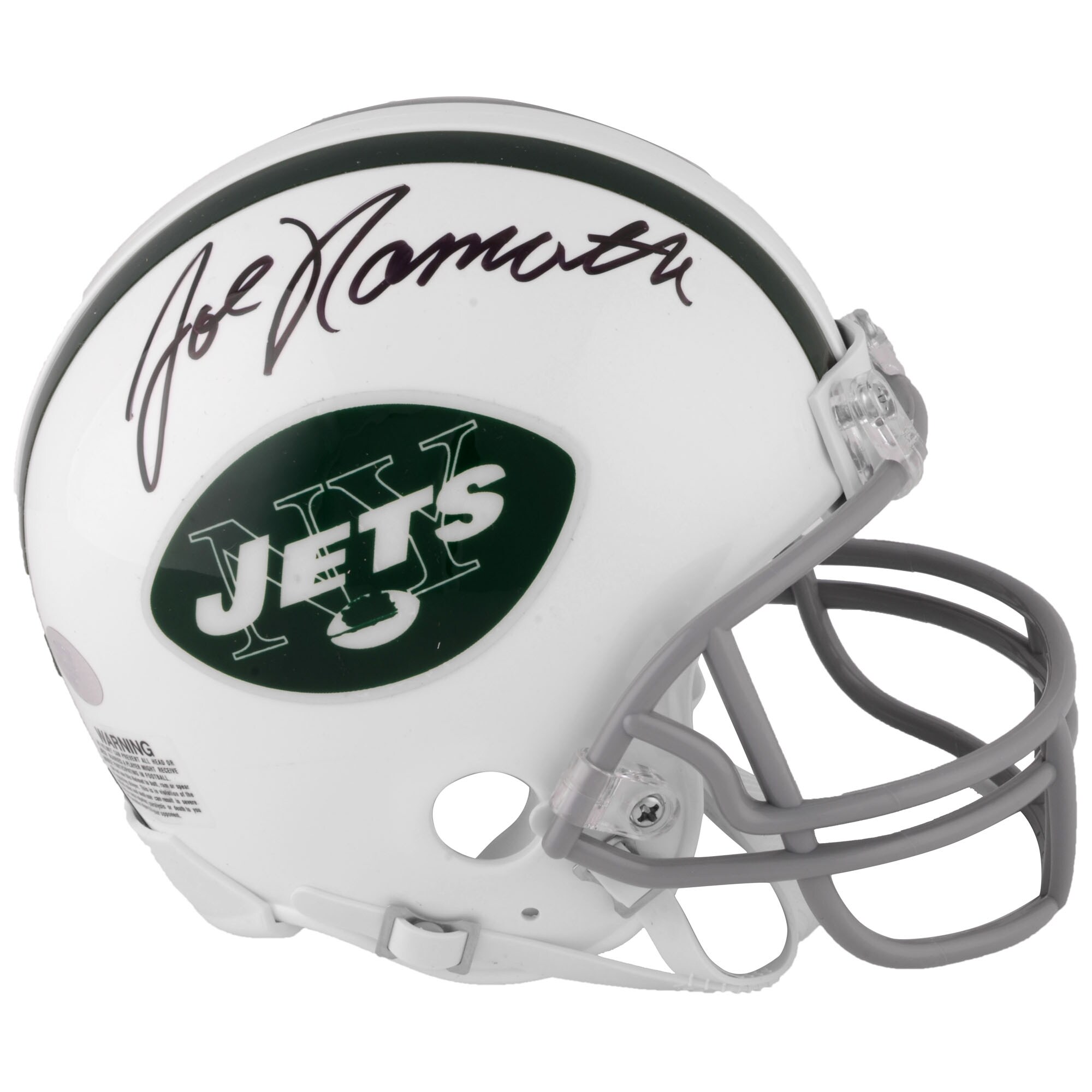 【公式シリアル番号付】NFL ジェッツ ジョー・ナマス 直筆サイン ミニヘルメット Fanatics Authentic/ファナティクスオーセンティック ホワイト (AUT NFL MINI HELMET COLOR SWATCH)｜Fanatics公式ストア 店