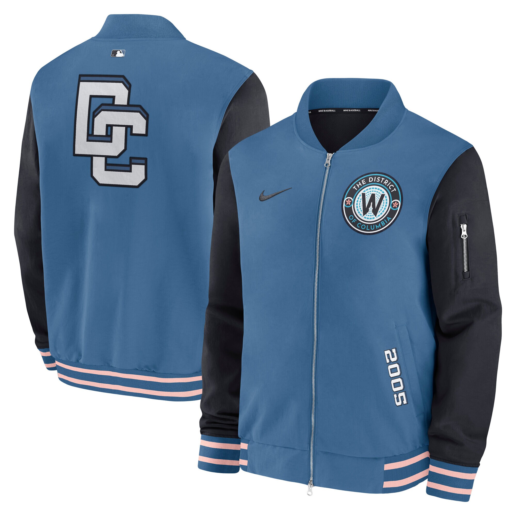 【公式グッズ】MLB ナショナルズ ジャケット Nike/ナイキ メンズ ブルー (Men's Nike AC City Connect Bomber Jacket)|Fanatics公式ストア 店