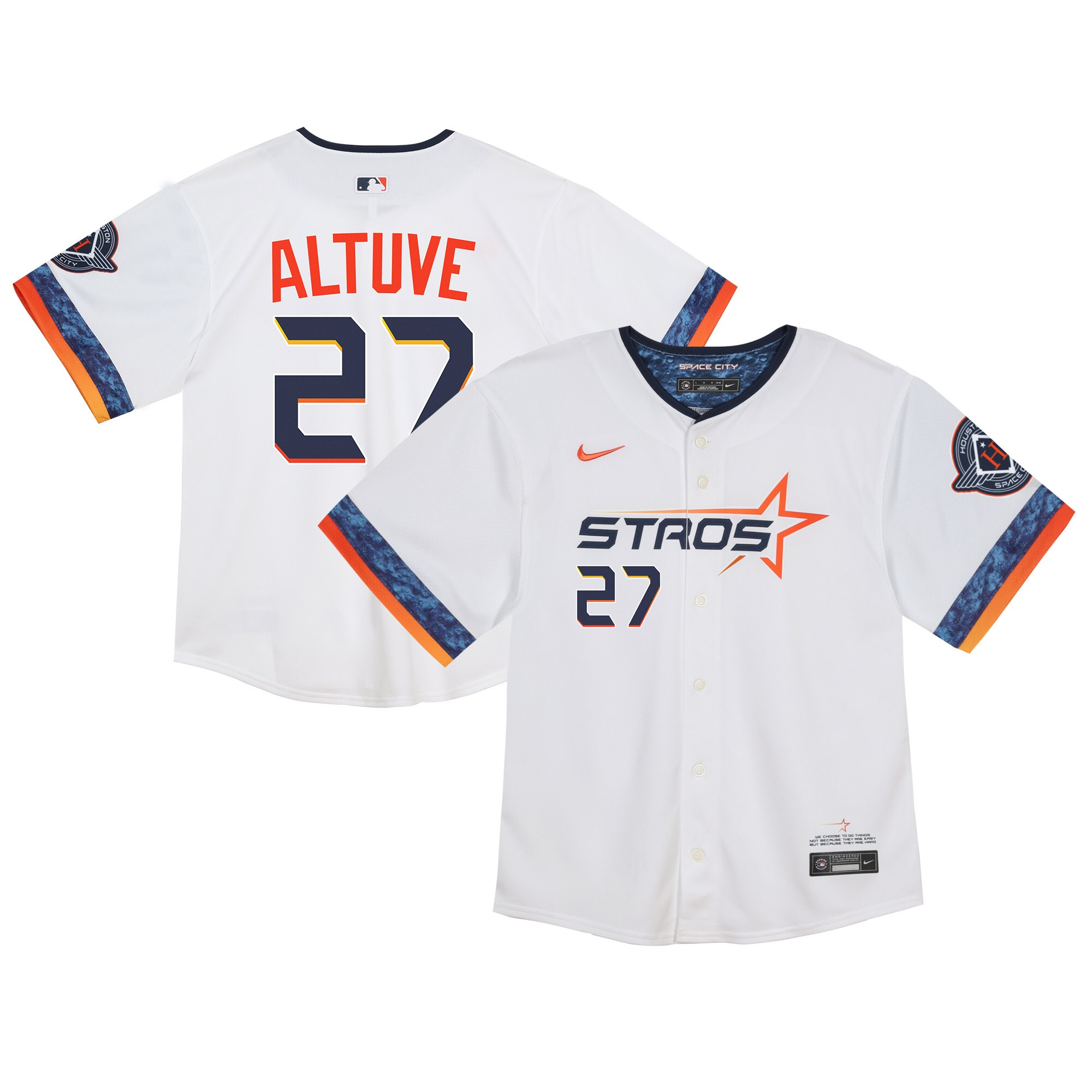 【公式グッズ】MLB アストロズ ホセ・アルトゥーベ シティコネクト リミテッド ユニフォーム Nike/ナイキ ベビー ホワイト (SP25 Infant Limited City Connect Player Jersey)
