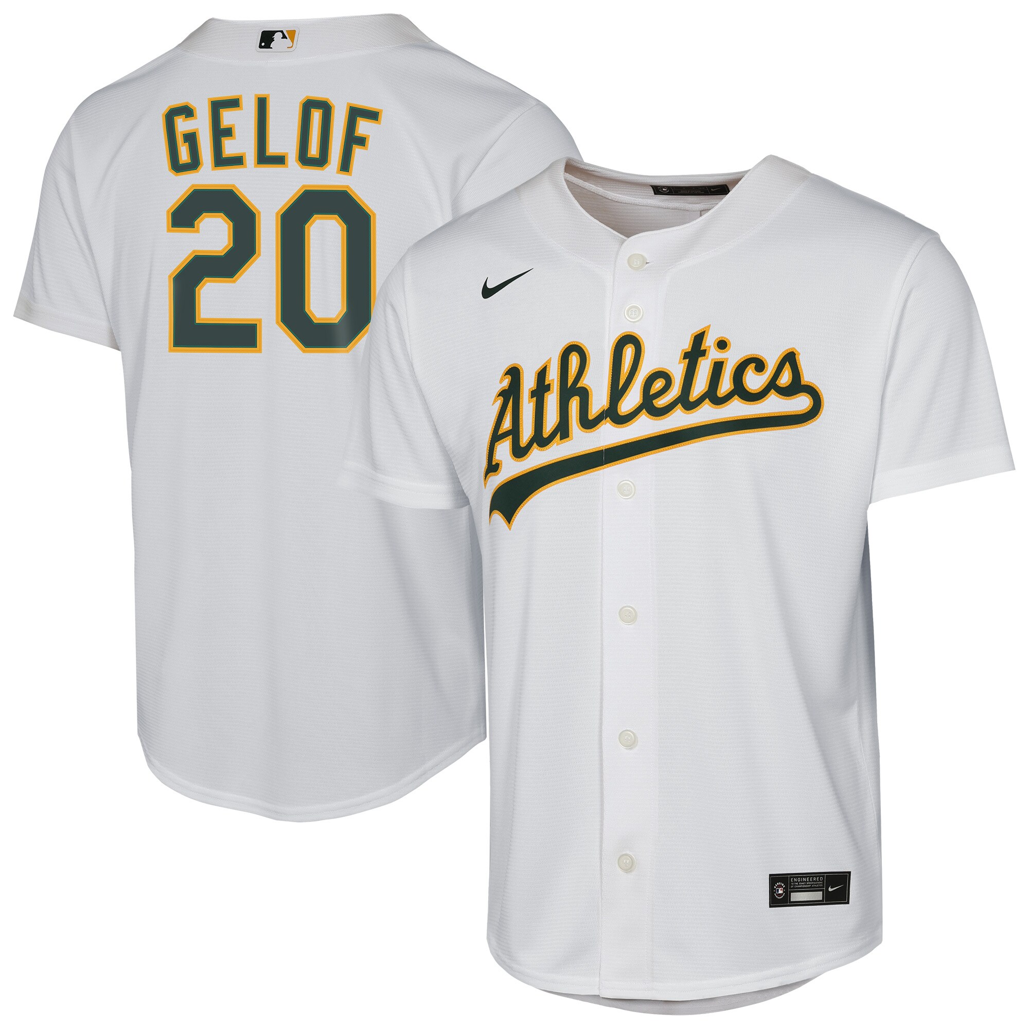 【公式グッズ】MLB アスレチックス ザック・ジェロフ ホーム ユニフォーム （レプリカ） Nike/ナイキ キッズサイズ ホワイト (2025 Nike Youth Replica 2.0 Player Jerseys - FTF NTP Master Style)｜Fanatics公式ストア 店