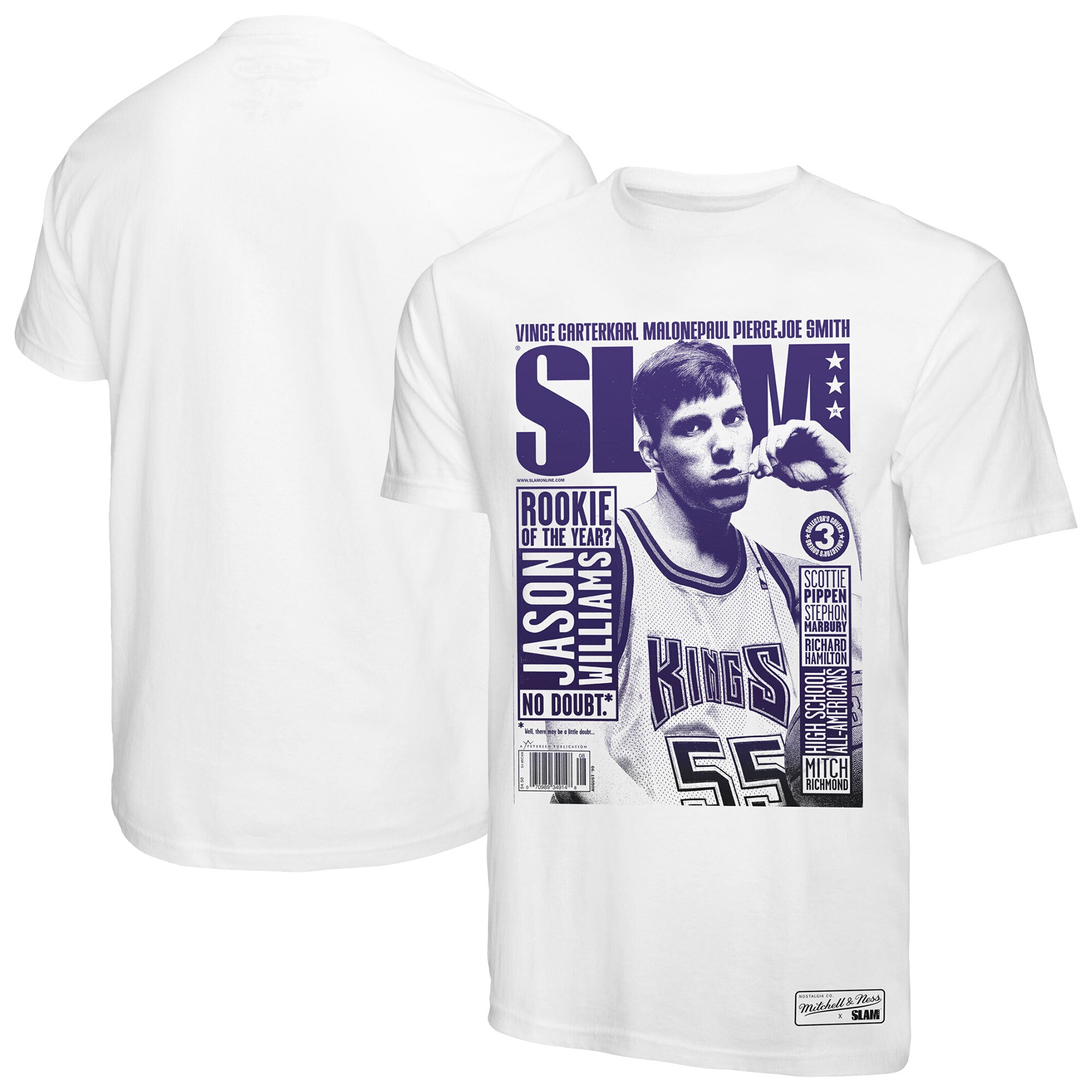 【公式グッズ】NBA キングス ジェイソン・ウイリアムス Tシャツ Mitchell & Ness/ミッチェル＆ネス メンズ ホワイト (M&N NBA SLAM Gradient Tee)｜Fanatics公式ストア 店 9,338円