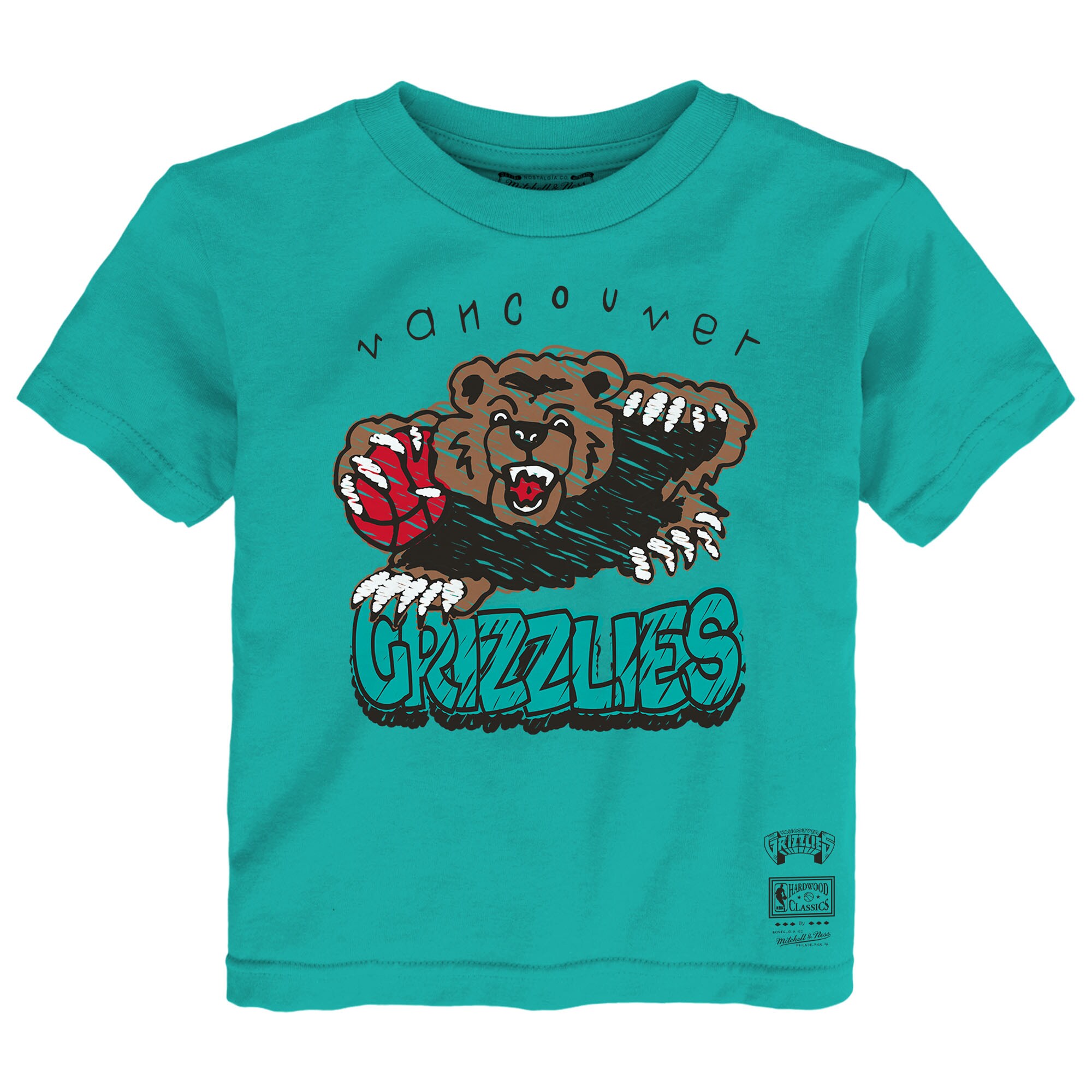 【公式グッズ】NBA グリズリーズ Tシャツ Mitchell & Ness/ミッチェル&ネス トドラー・幼児サイズ ターコイズ (NBA OST MNC Toddler SP25 Favorite Team SS Tee)