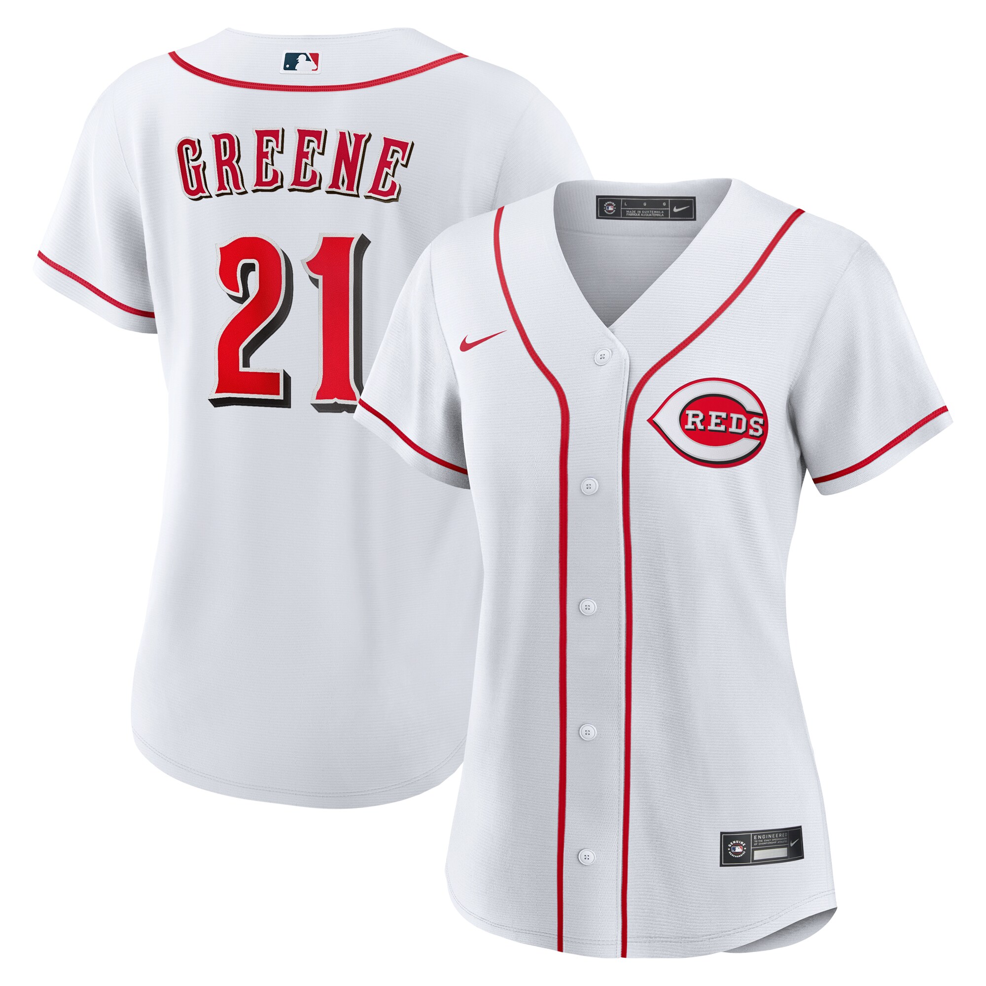 【公式グッズ】MLB レッズ ハンター・グリーン ホーム ユニフォーム (レプリカ) Nike/ナイキ レディース ホワイト (Women's Nike 1.0 Replica Player Jersey)|Fanatics公式ストア 店