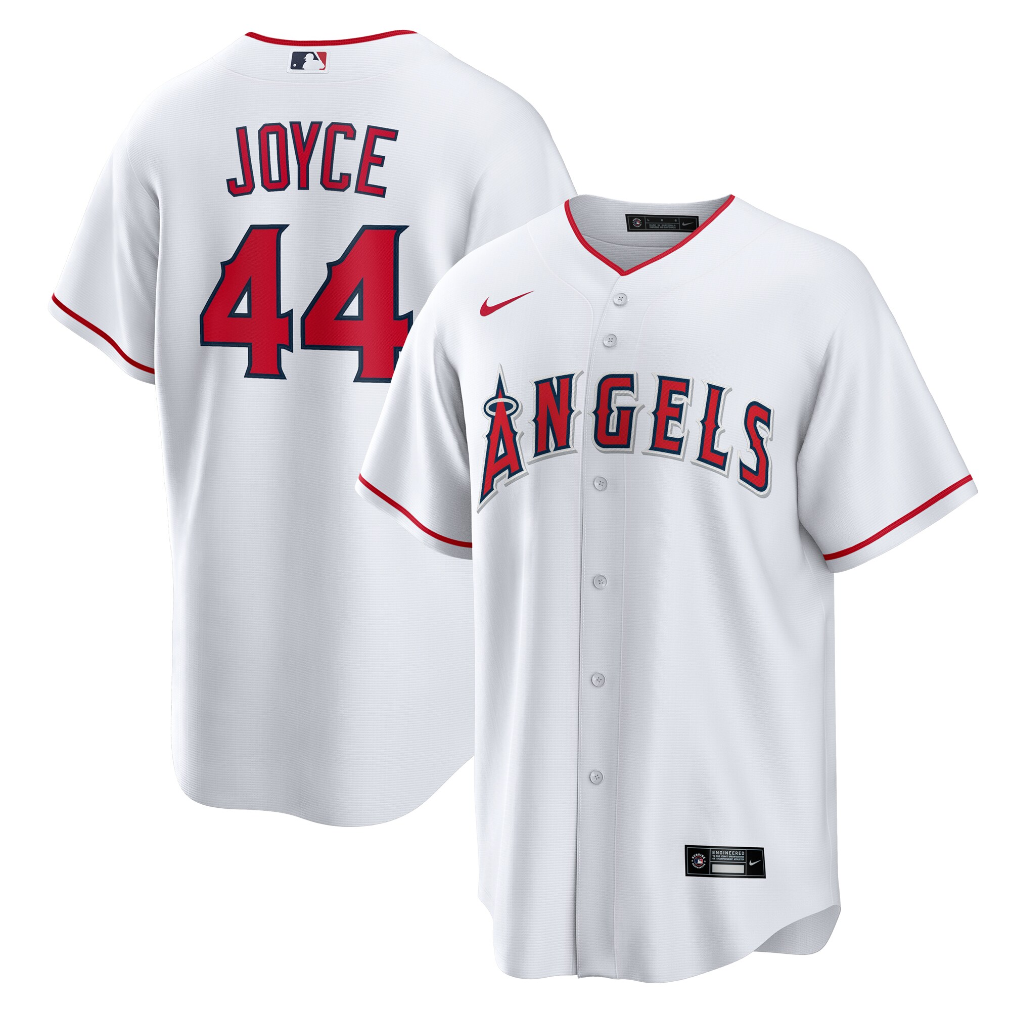 【公式グッズ】MLB エンゼルス ベン・ジョイス ホーム ユニフォーム （レプリカ） Nike/ナイキ メンズ ホワイト (Men's Nike 1.0 Replica Player Jersey)