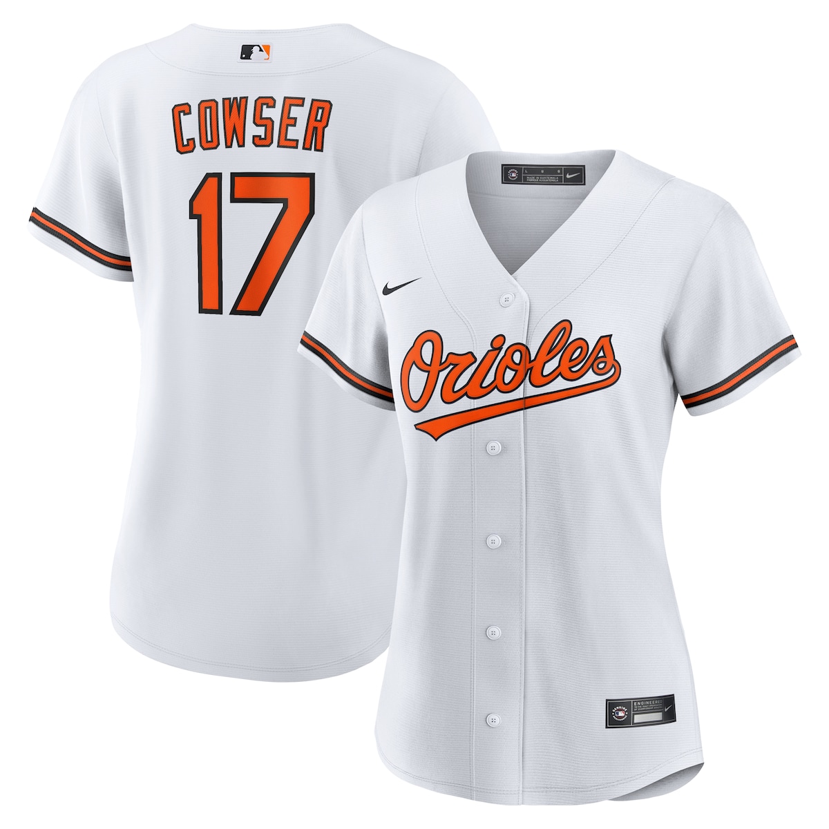 【公式グッズ】MLB オリオールズ コルトン・カウザー ホーム ユニフォーム (レプリカ) Nike/ナイキ レディース ホワイト (Women's Nike 1.0 Replica Player Jersey)|Fanatics公式ストア 店