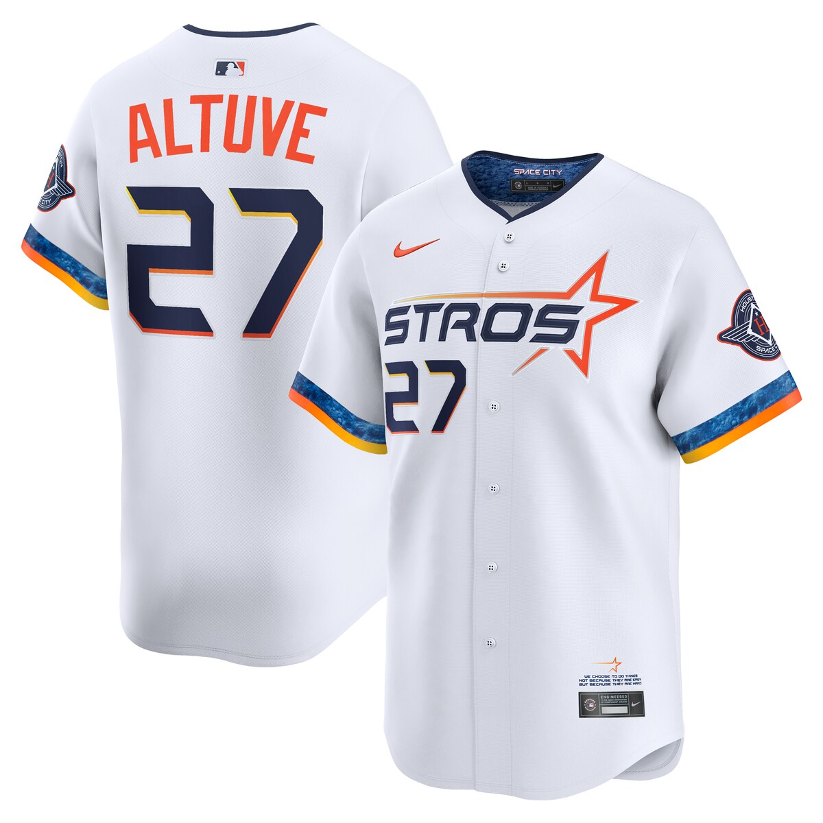 【公式グッズ】MLB アストロズ ホセ・アルトゥーベ シティコネクト リミテッド ユニフォーム Nike/ナイキ メンズ ホワイト (SP25 Mens Nike City Connect Limited Player Jersey)